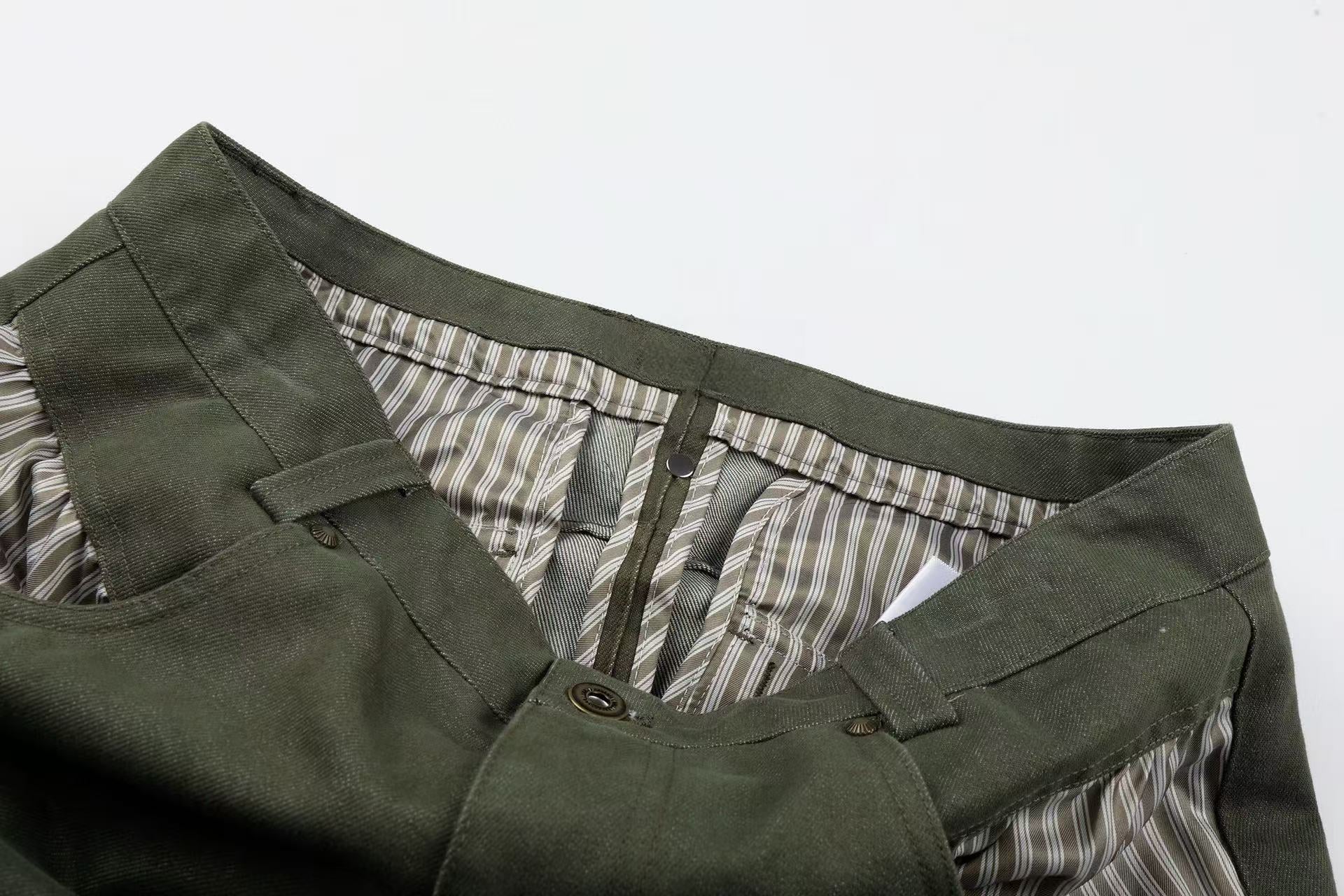 CapCabin “Vintage Utility Fold-Hem Pants”