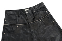 CapCabin Double Waist Denim Pants