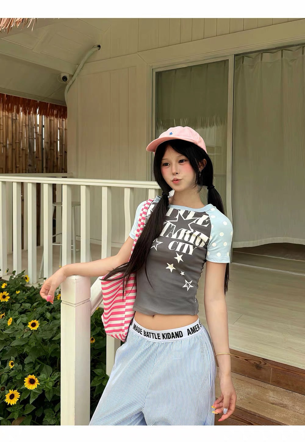 CapCabin “Starry City Contrast Raglan Tee”(Slim fit)