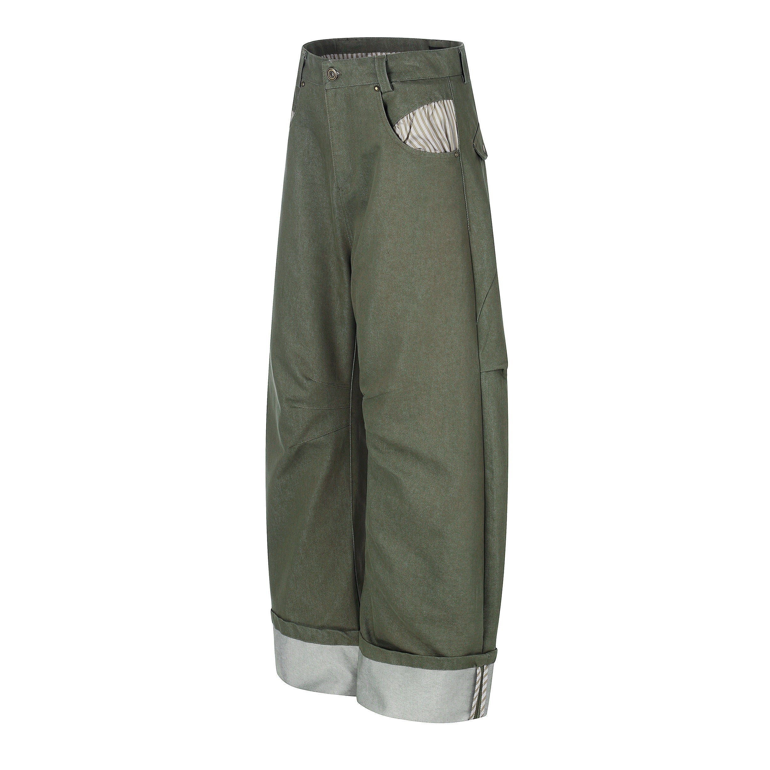 CapCabin “Vintage Utility Fold-Hem Pants”