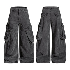 CapCabin Washed Wide-Leg Cargo Pants