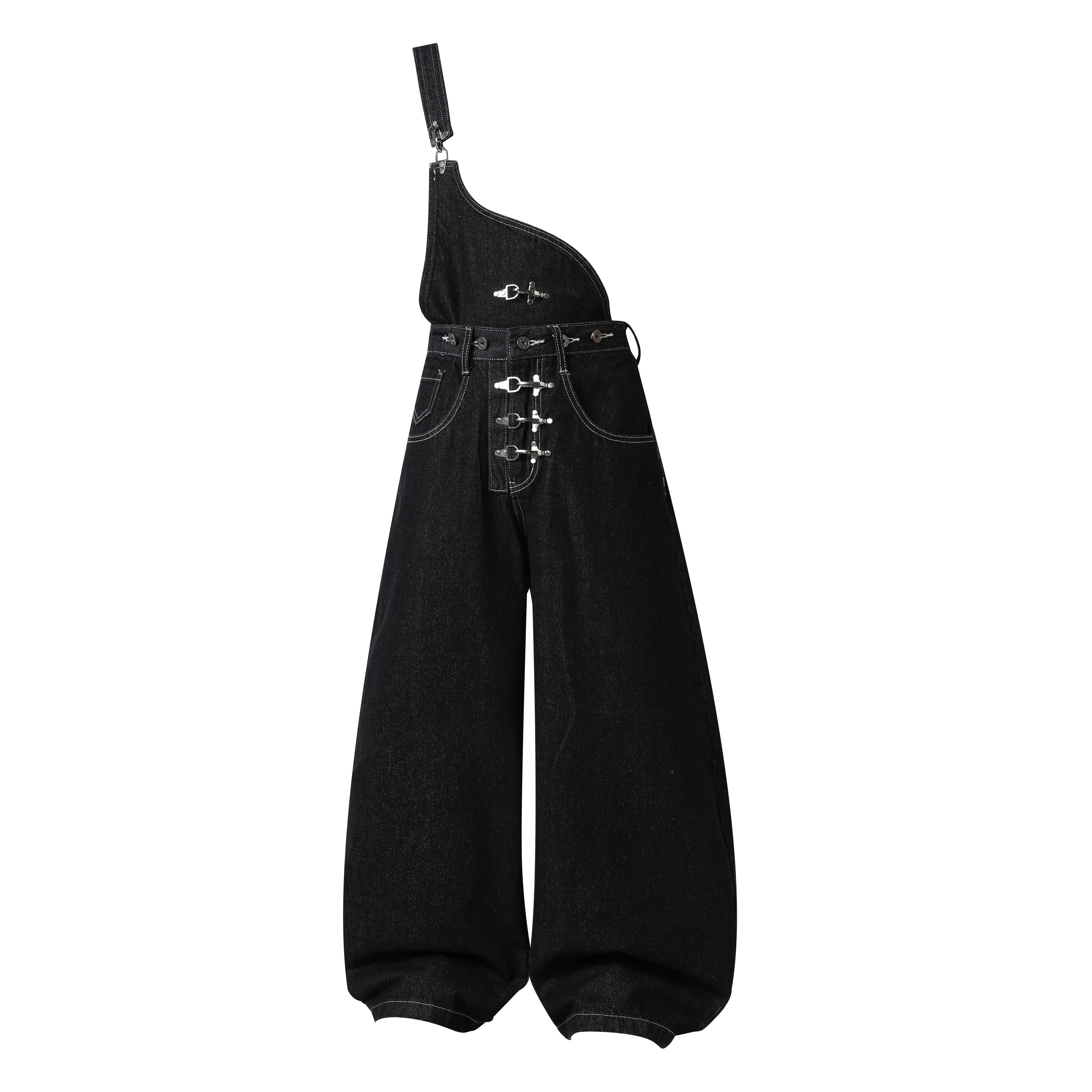 CapCabin Hardware Strap Wide-Leg Jeans