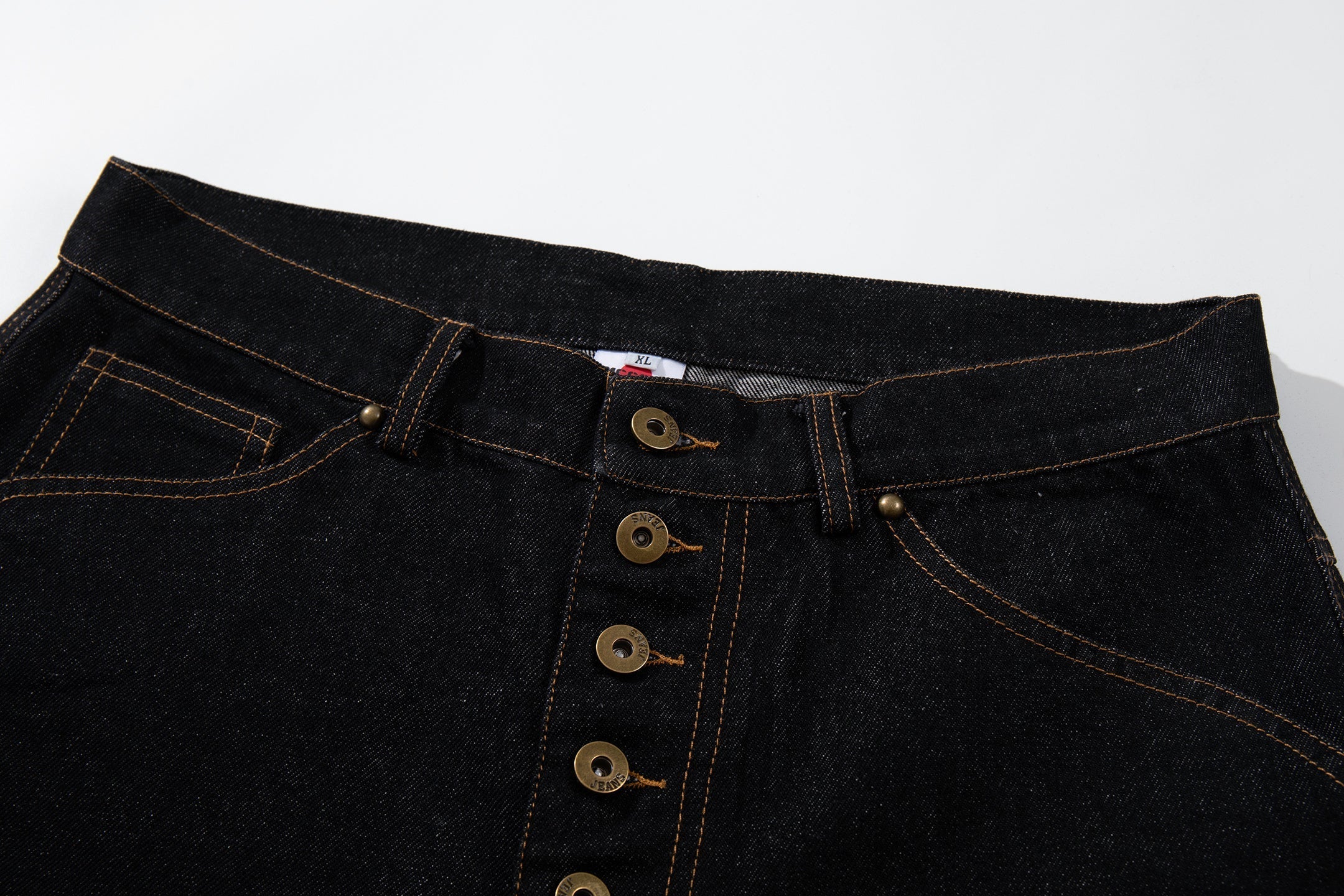 CapCabin Curved Panel Wide Leg Denim Pants