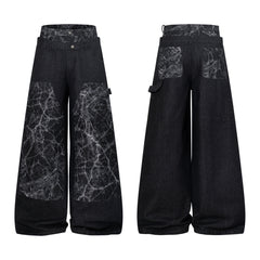 CapCabin Cracked Panel Wide-Leg Pants
