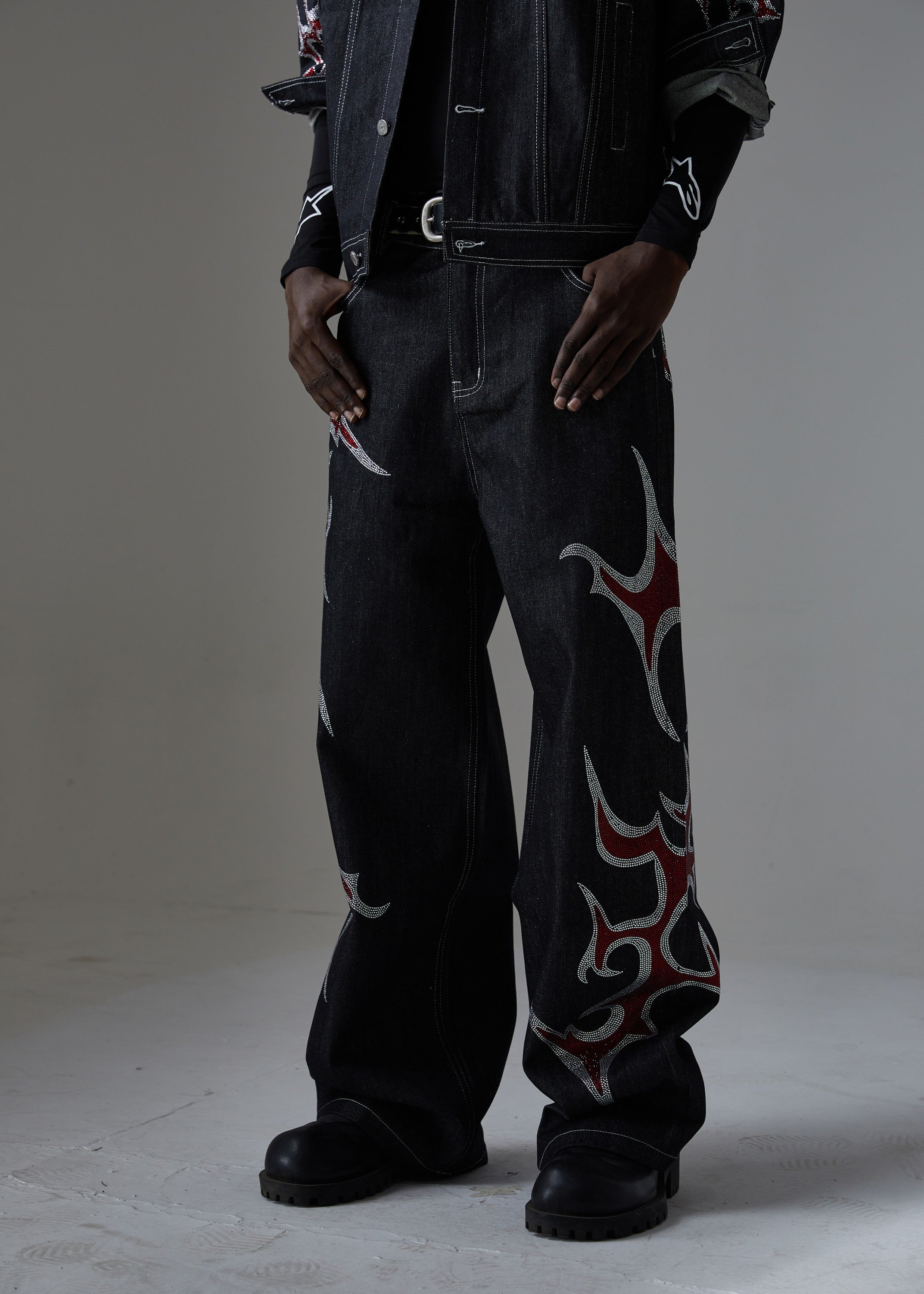 CapCabin Graphic Denim Pants