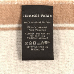 Cashmere Casaque Grand Mors Muffler Camel Ivory