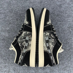 Custom Air Jordan 1 Low 'Noir Loom'