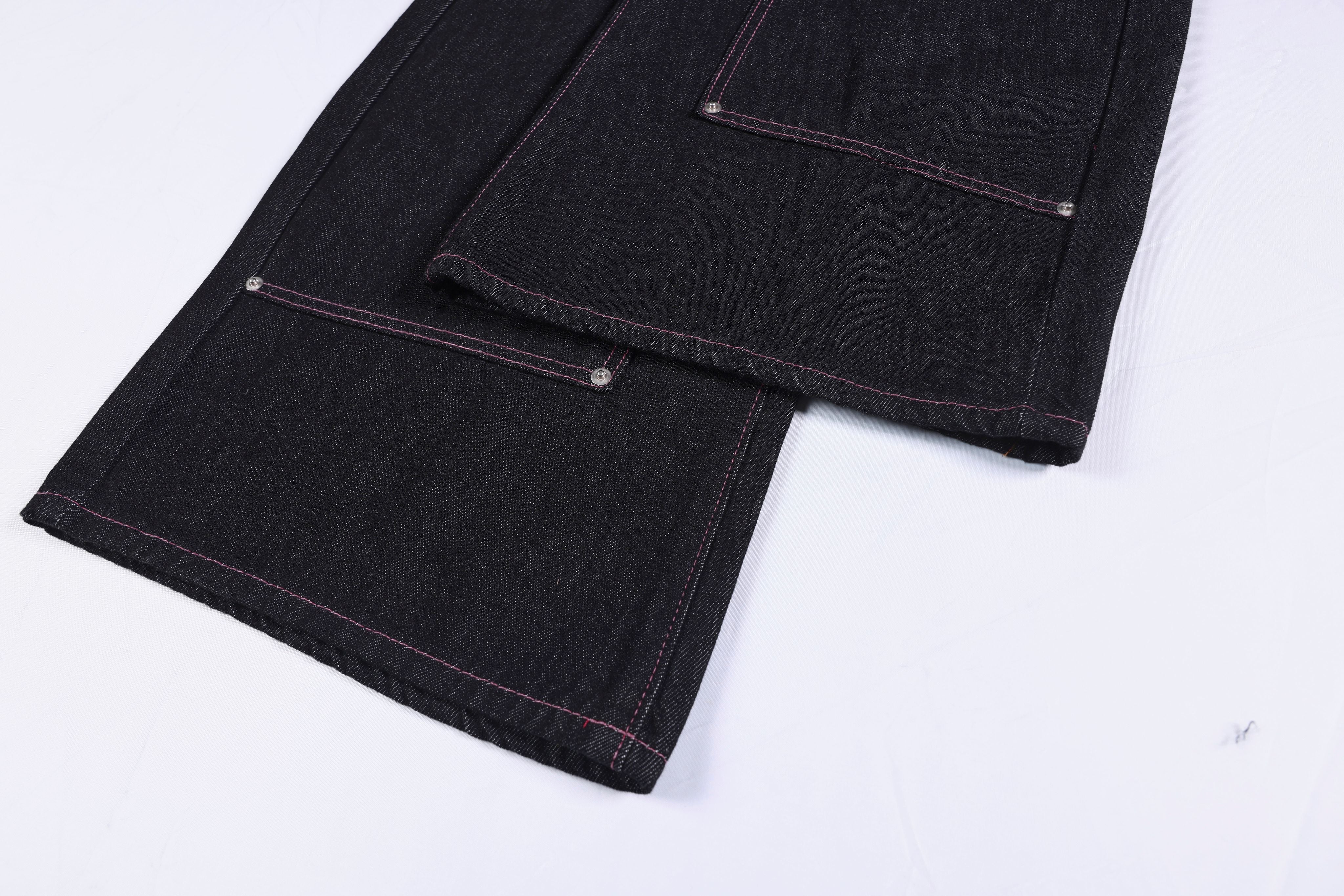 CapCabin Double Waist Star Denim Pants