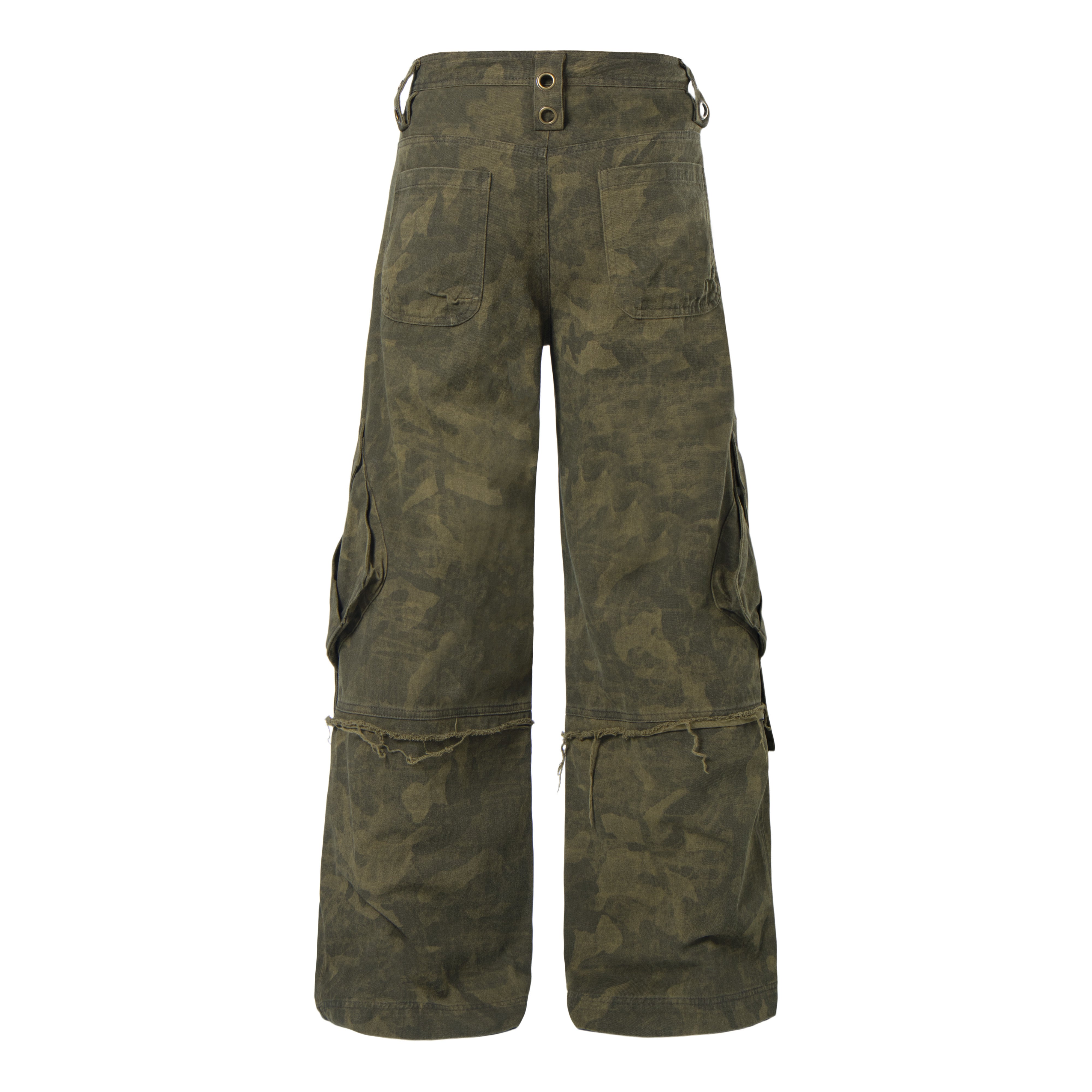 CapCabin Distressed Multi-Pocket Cargo Pants