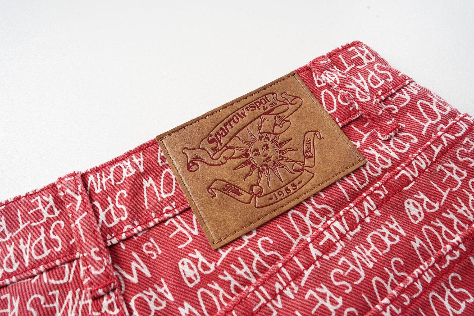 CapCabin All-Over Script Print Wide-Leg Pants