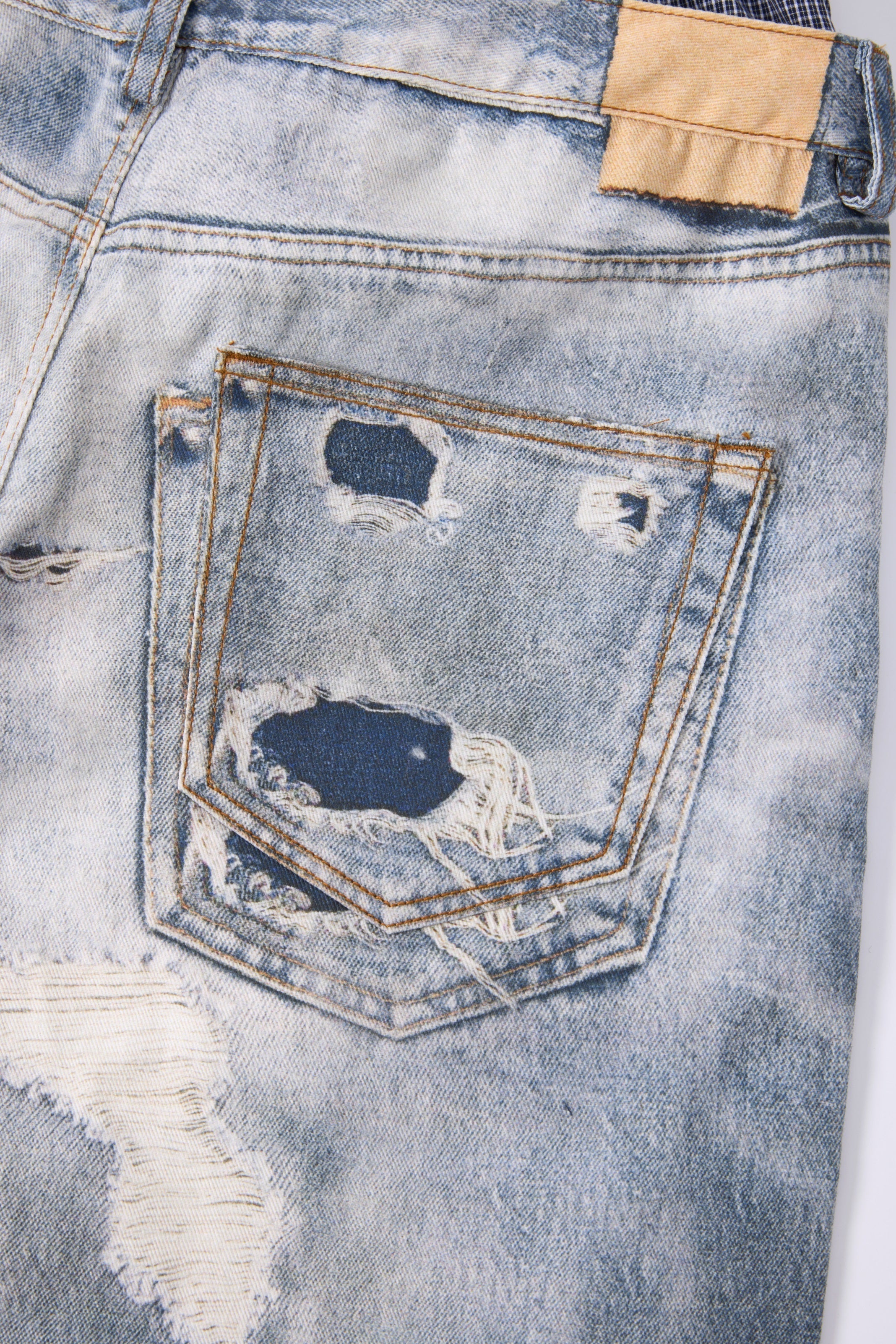 CapCabin Layered Waist Distressed Jeans