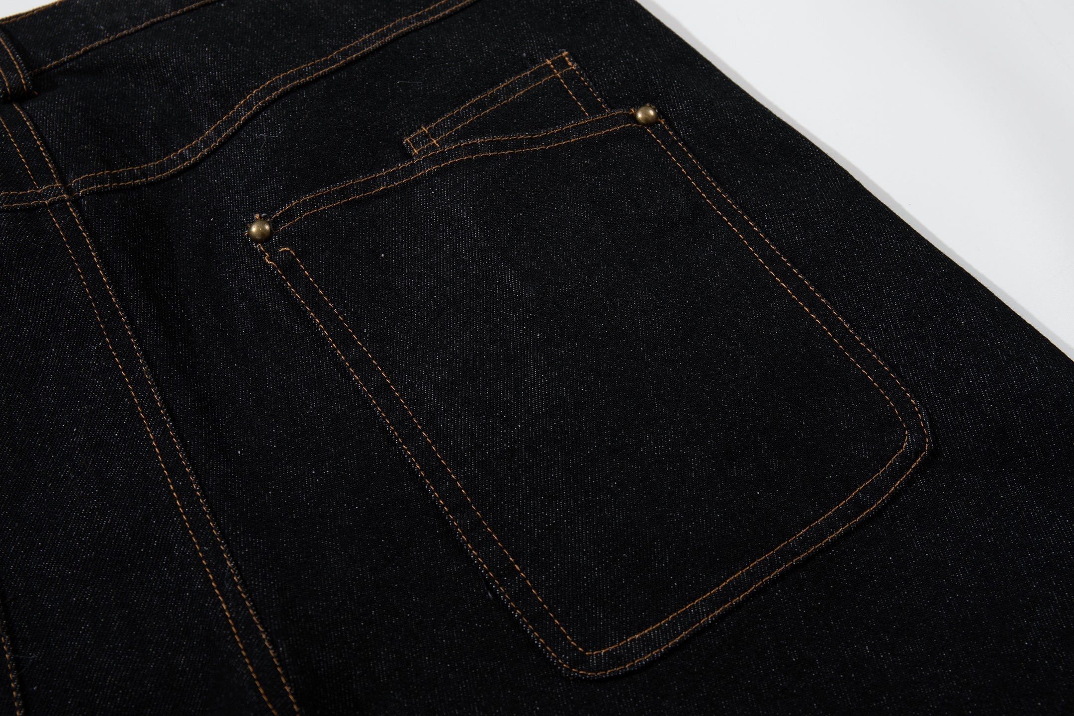 CapCabin Curved Panel Wide Leg Denim Pants
