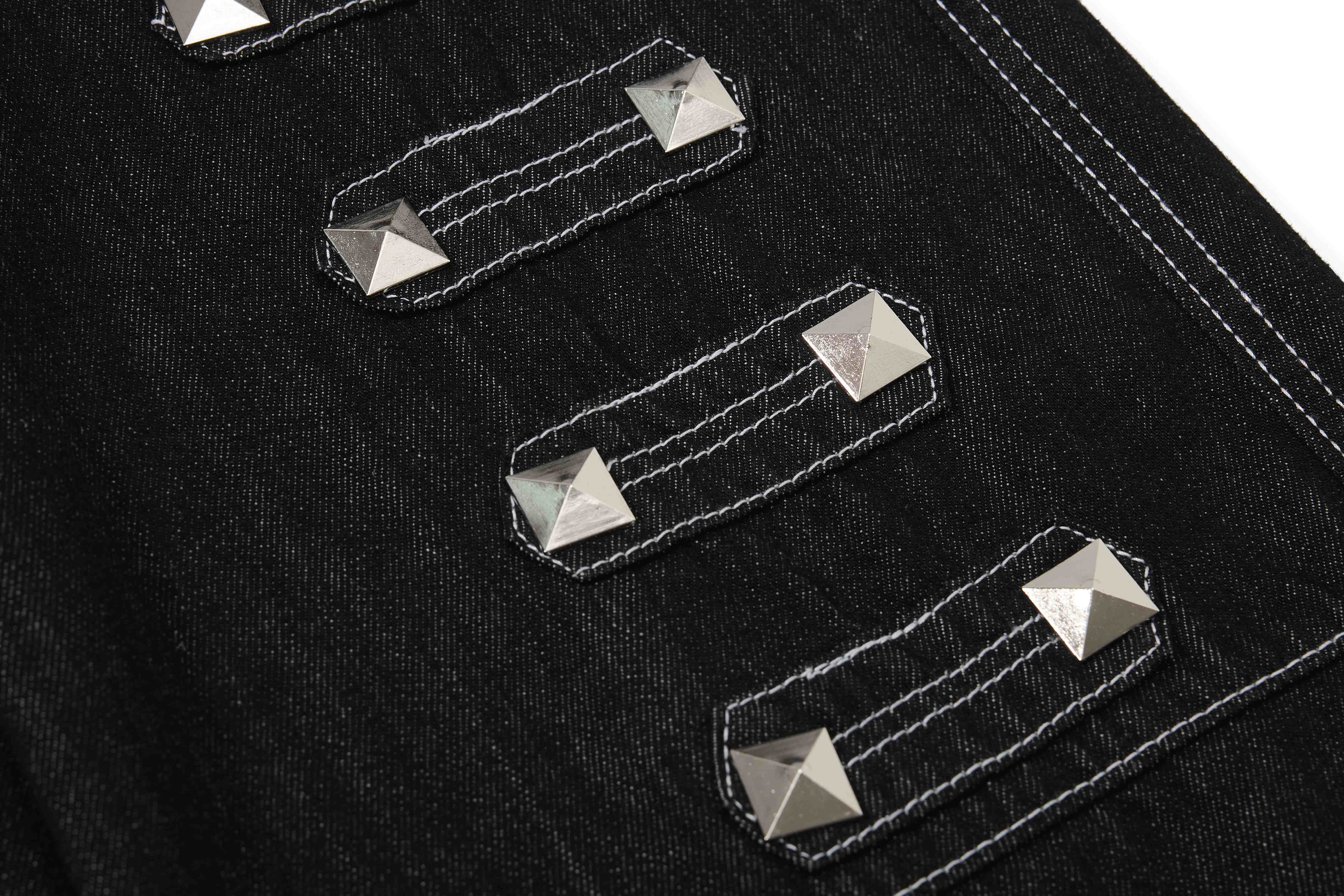 CapCabin Studded Strap Denim Pants