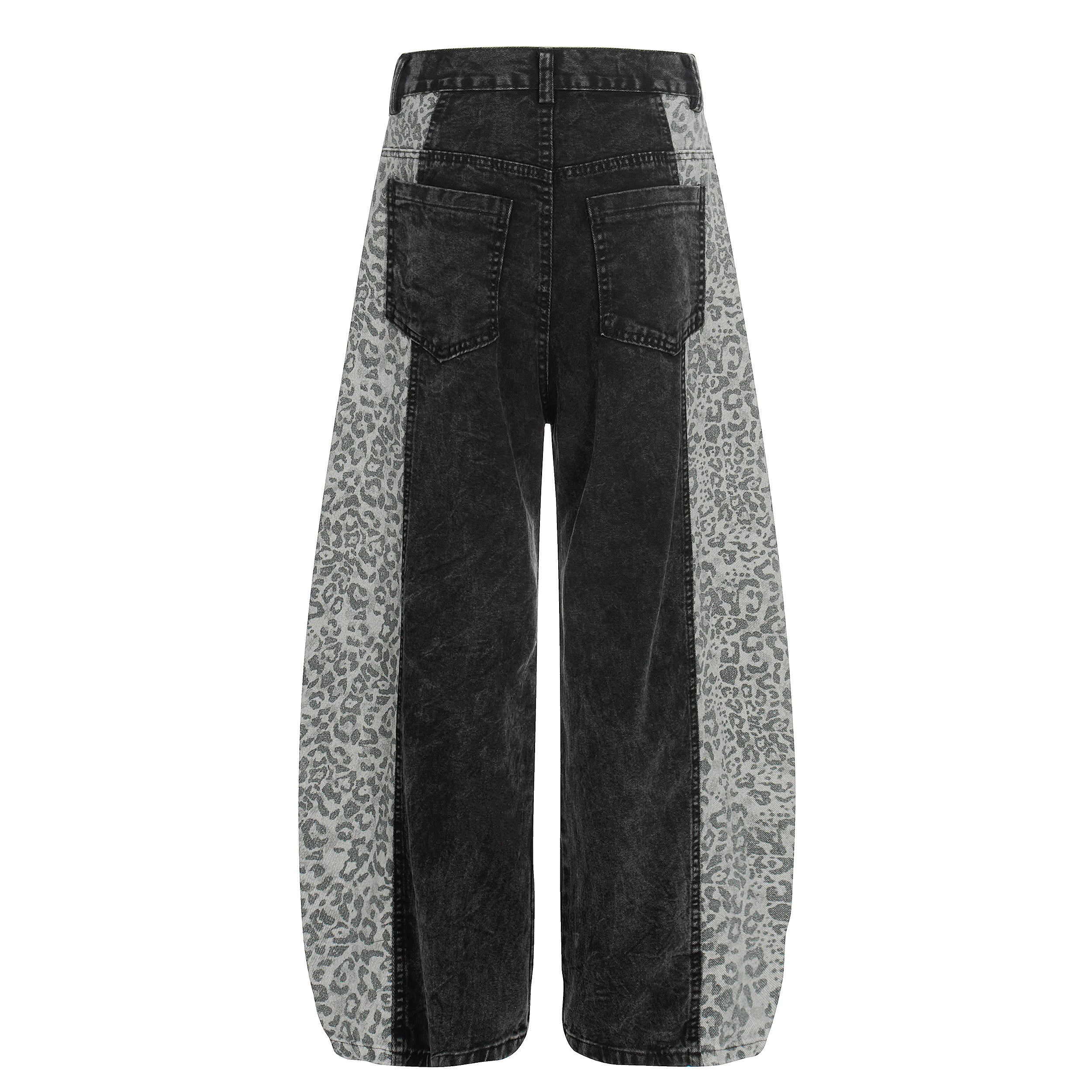 CapCabin Leopard Panel Denim Pants
