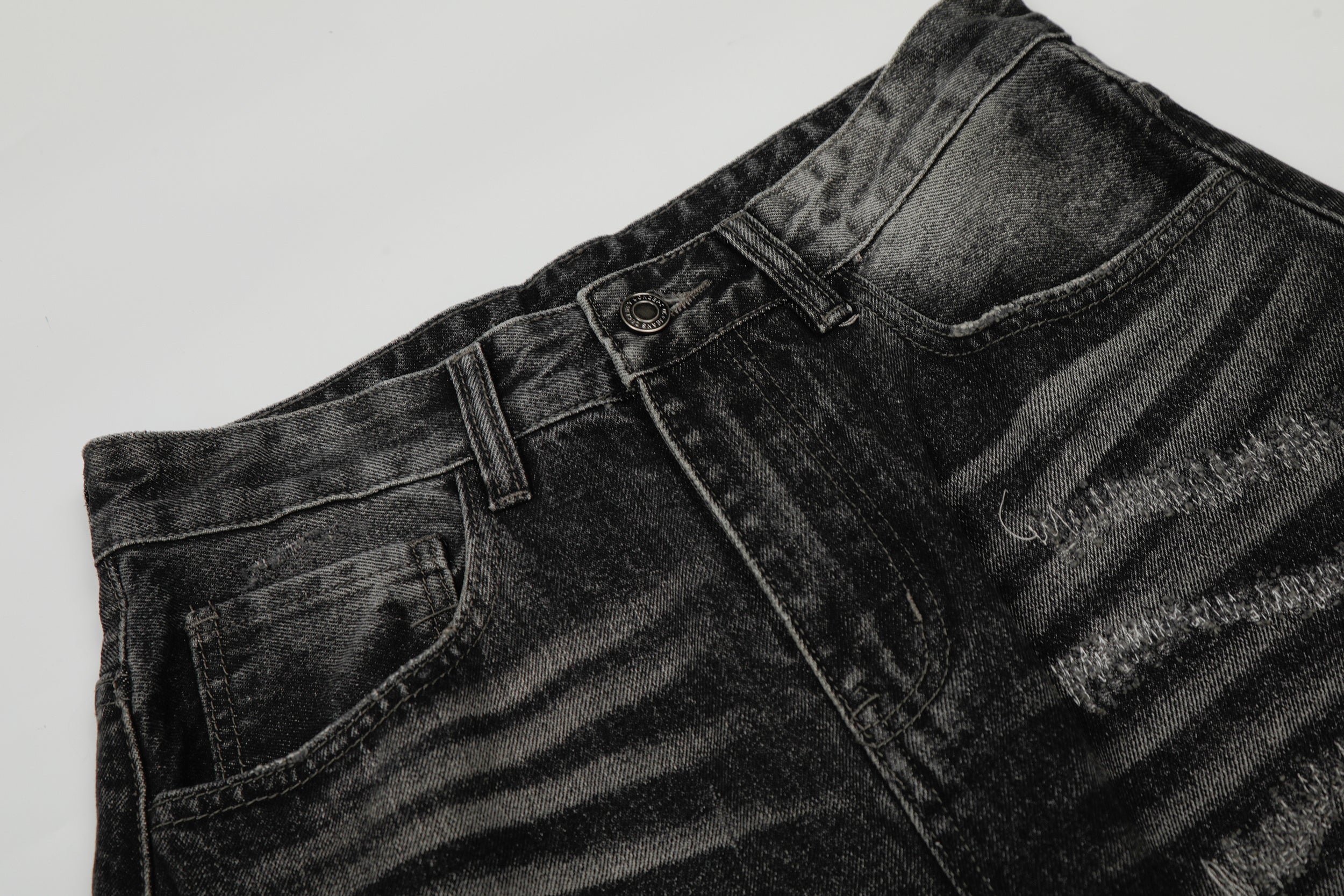 CapCabin Washed Distressed Denim Pants