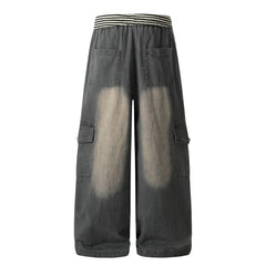 CapCabin Washed Cargo Wide-Leg Pants