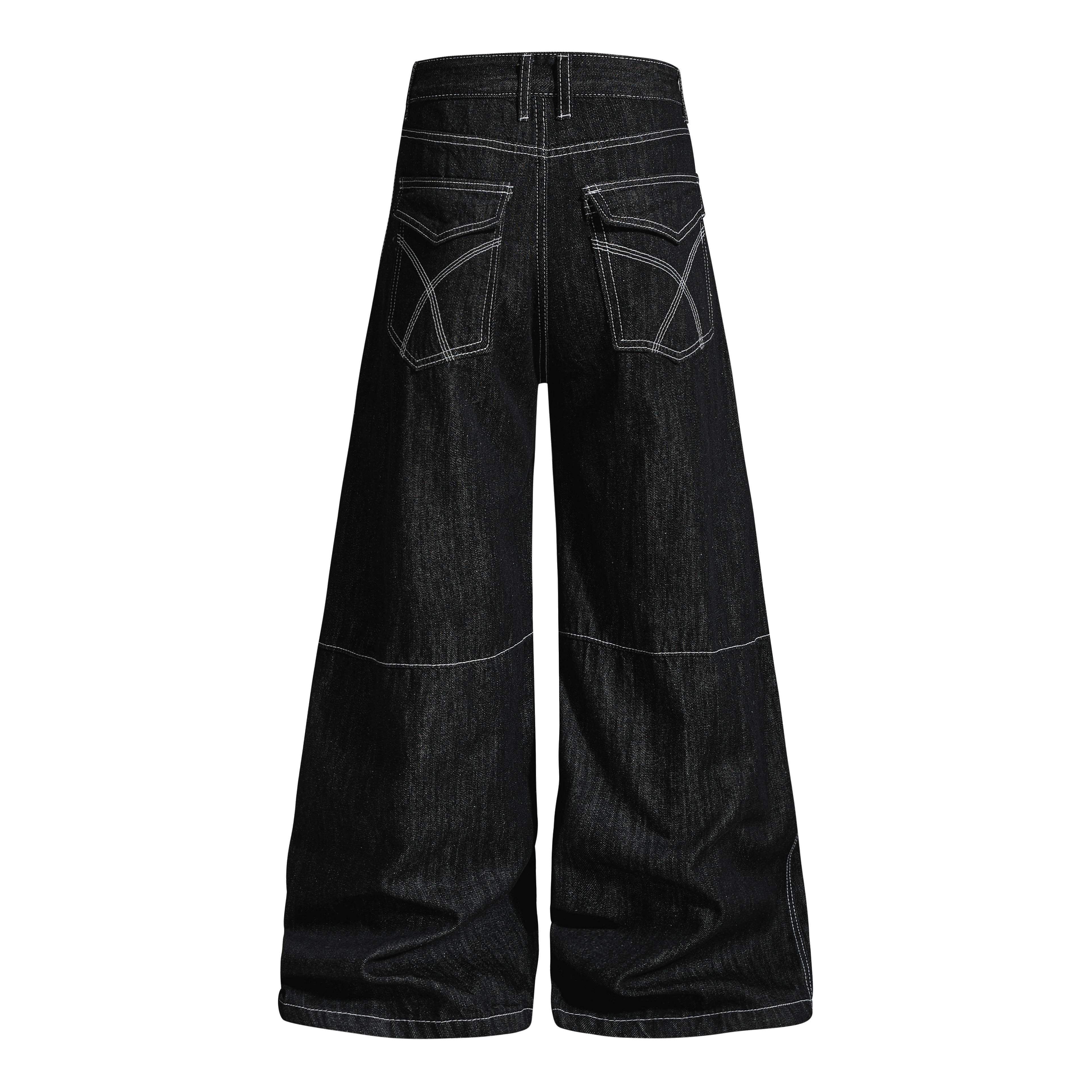CapCabin Studded Strap Denim Pants