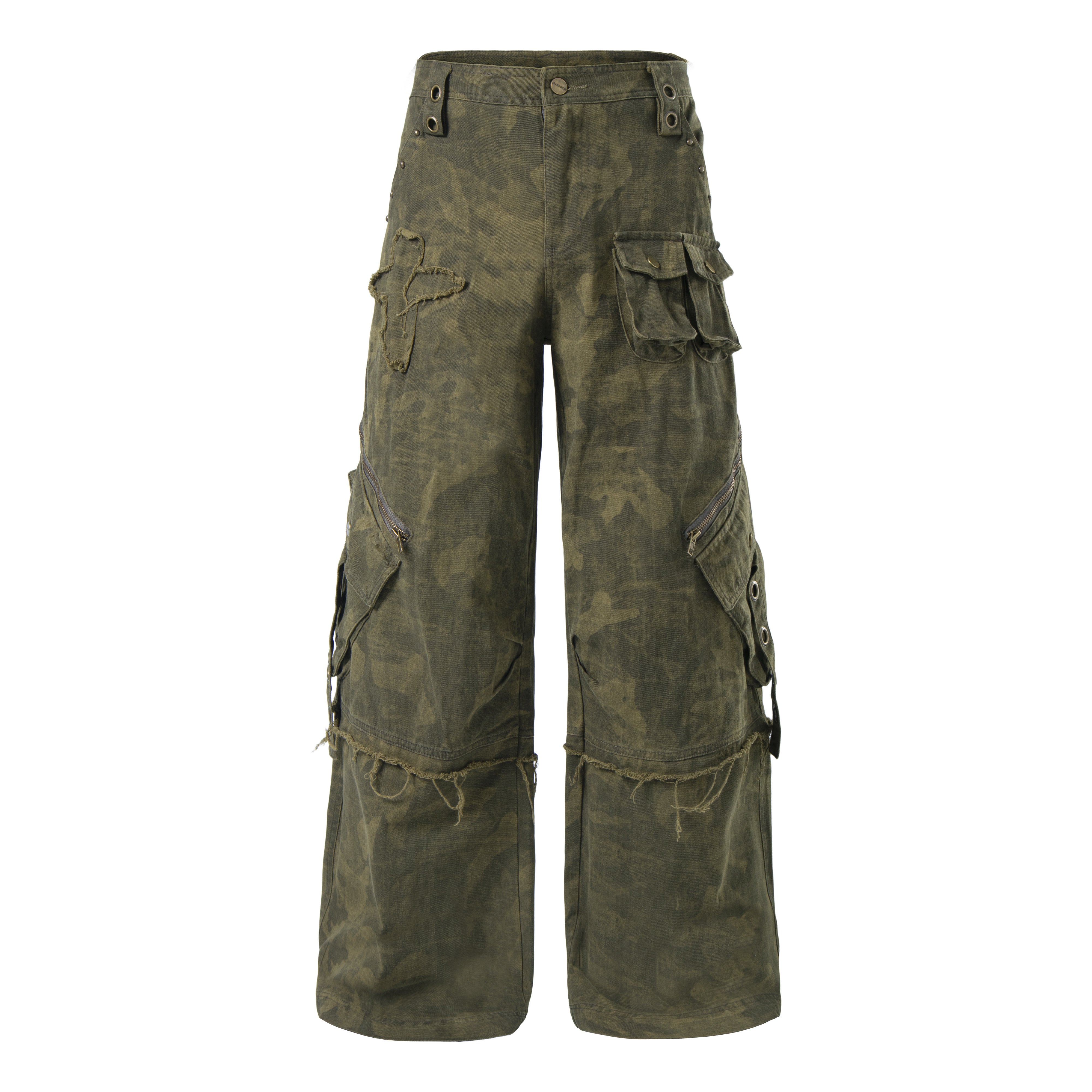 CapCabin Distressed Multi-Pocket Cargo Pants