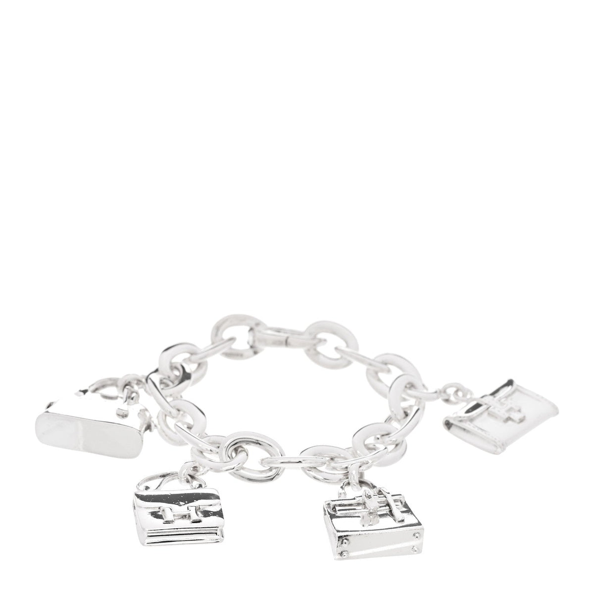 Sterling Silver Four Handbag Charm Bracelet