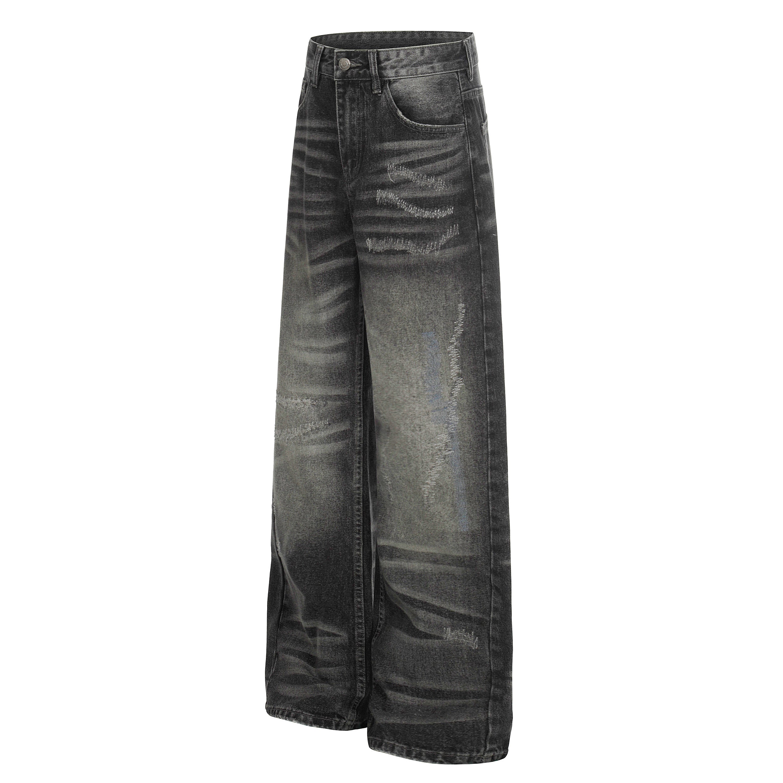 CapCabin Washed Distressed Denim Pants