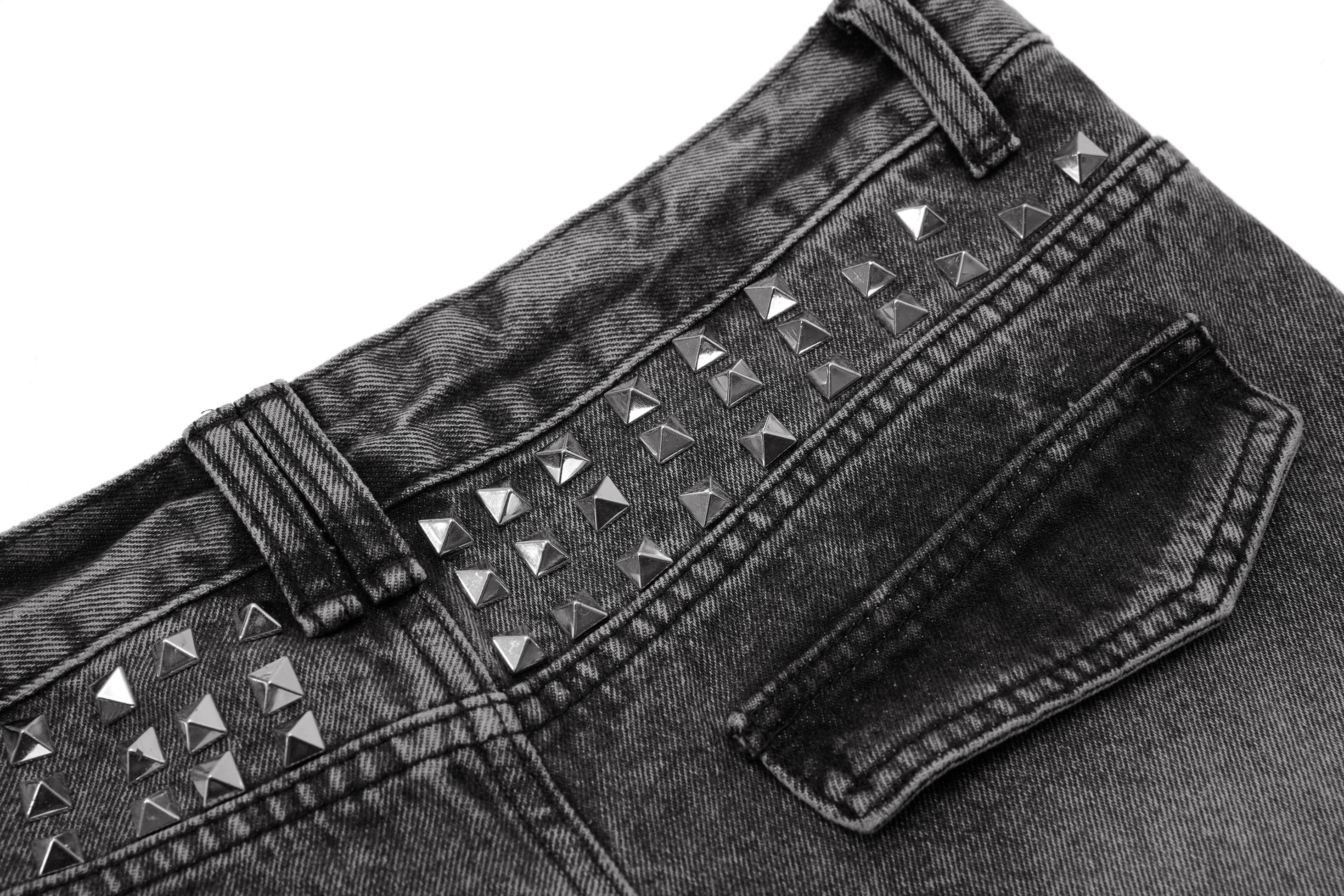 CapCabin Distressed Studded Denim Pants