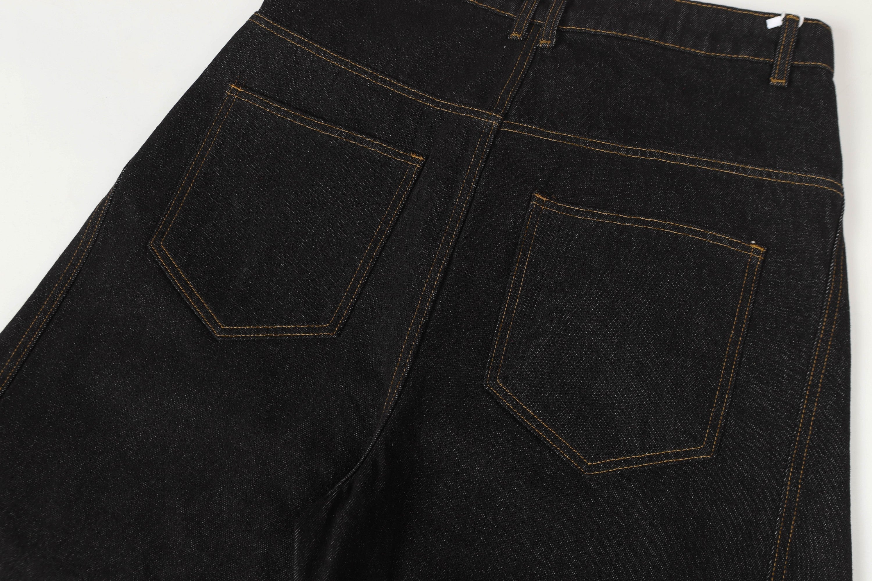 CapCabin Asymmetric Button Wide-Leg Denim Pants