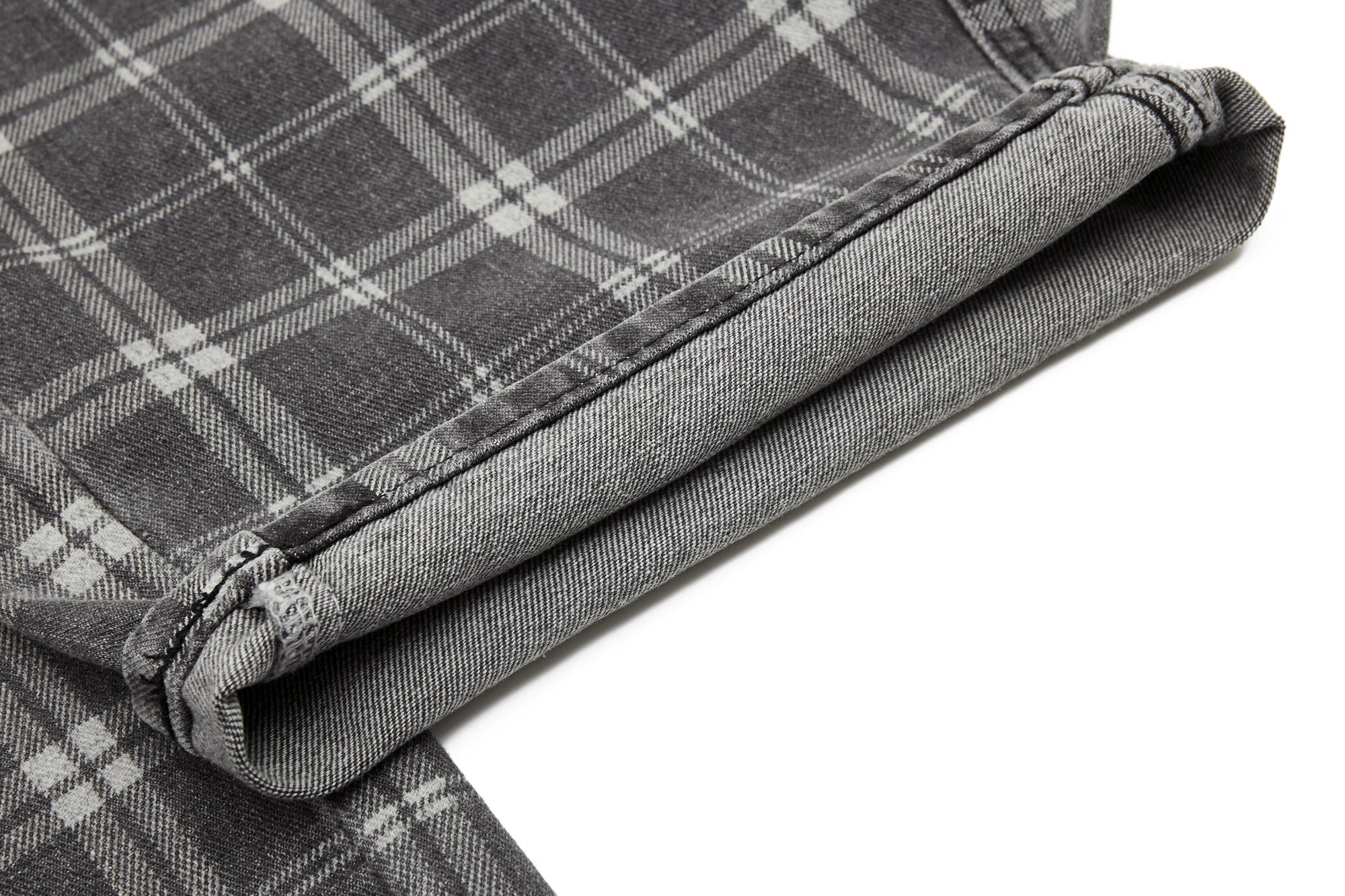 CapCabin Plaid Oversized Wide-Leg Jeans