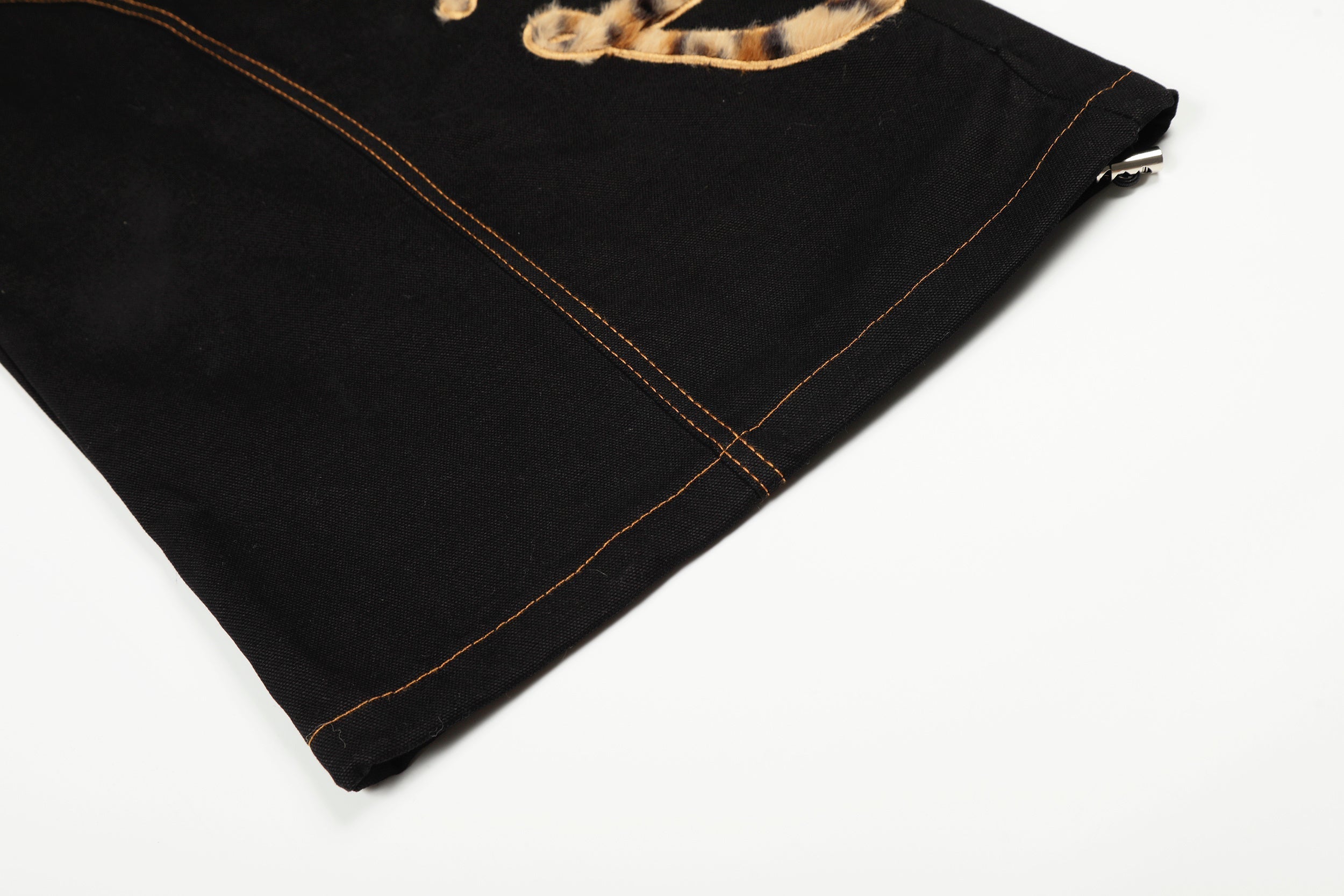 CapCabin Leopard Patch Wide-Leg Pants