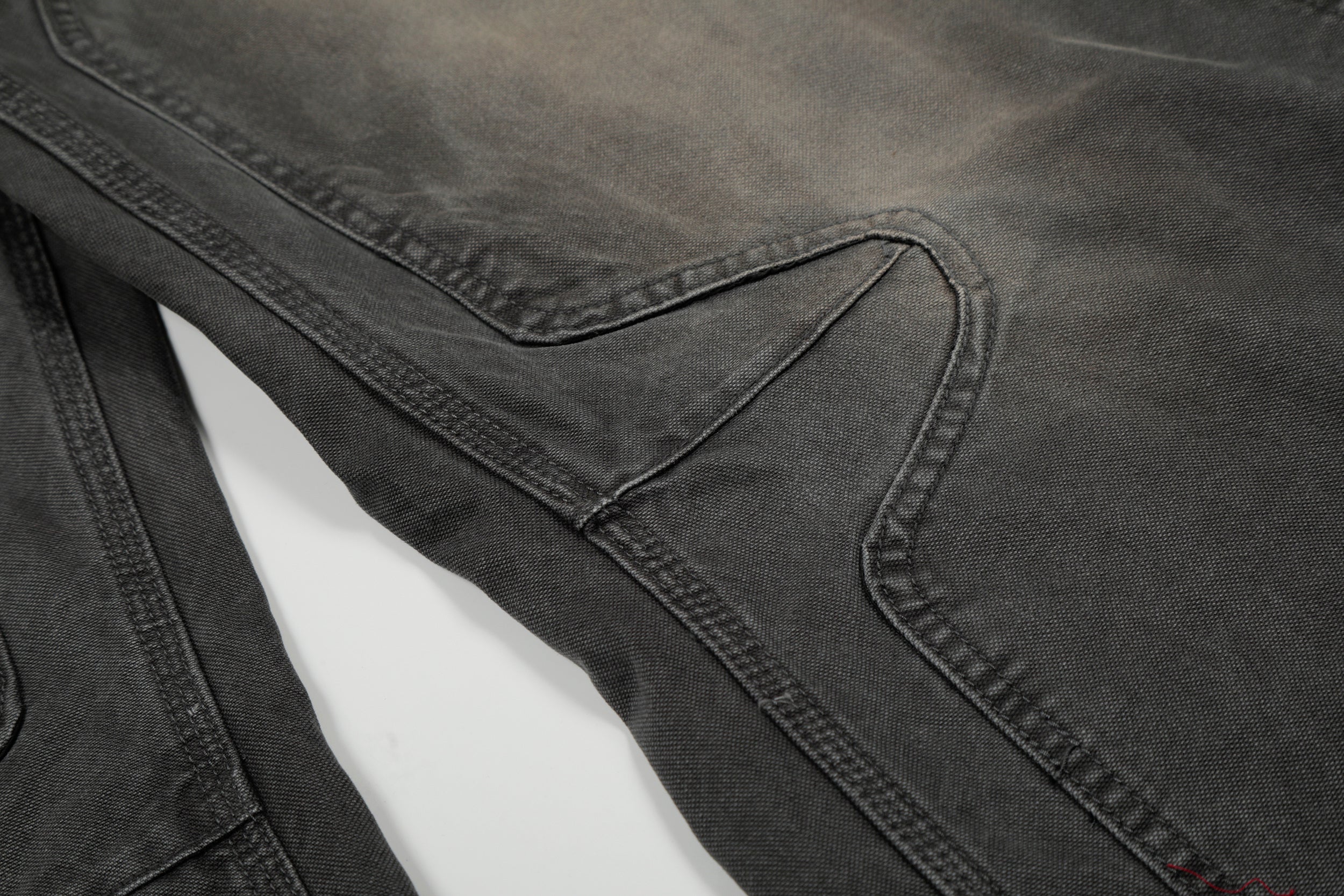 CapCabin Washed Utility Wide-Leg Denim Pants