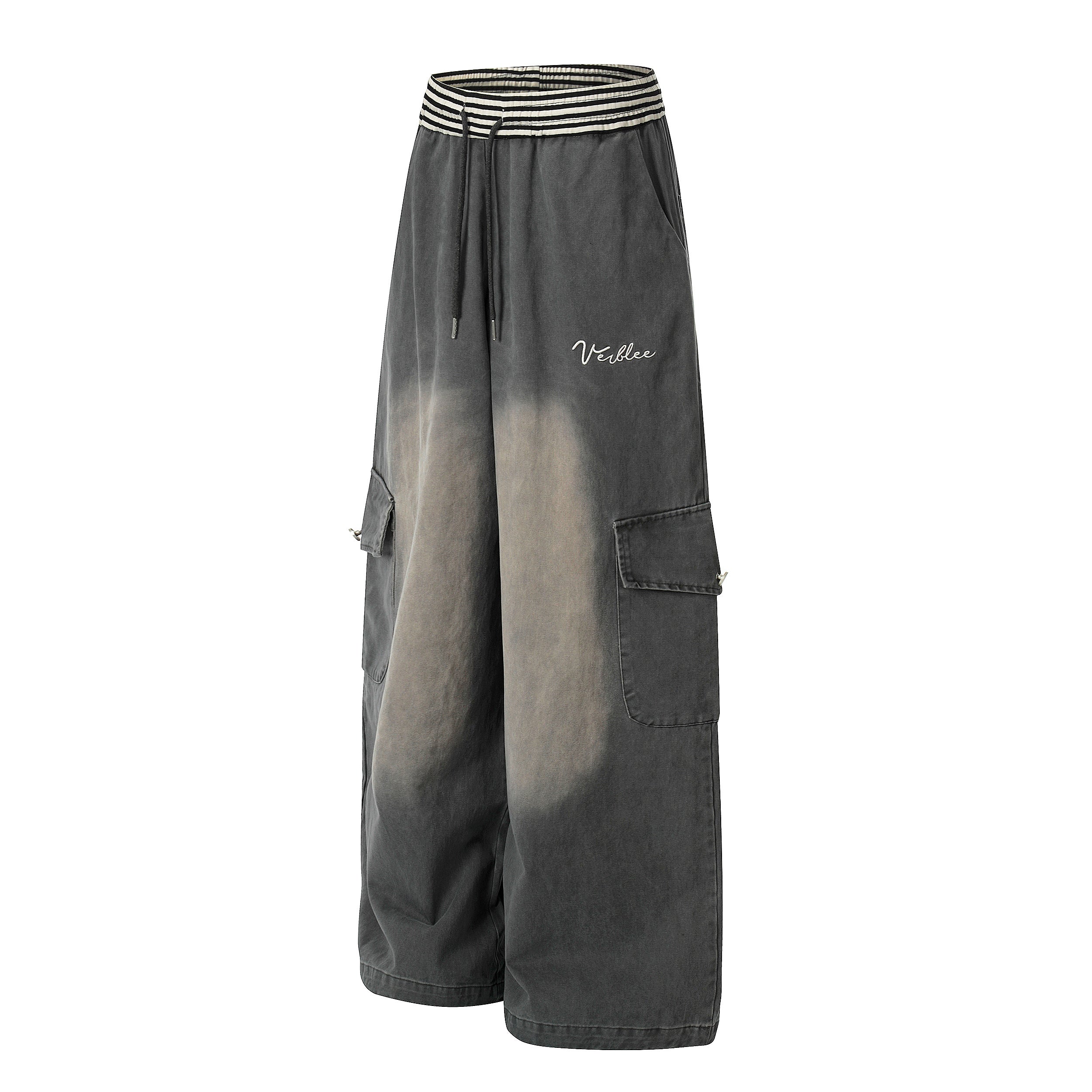 CapCabin Washed Cargo Wide-Leg Pants