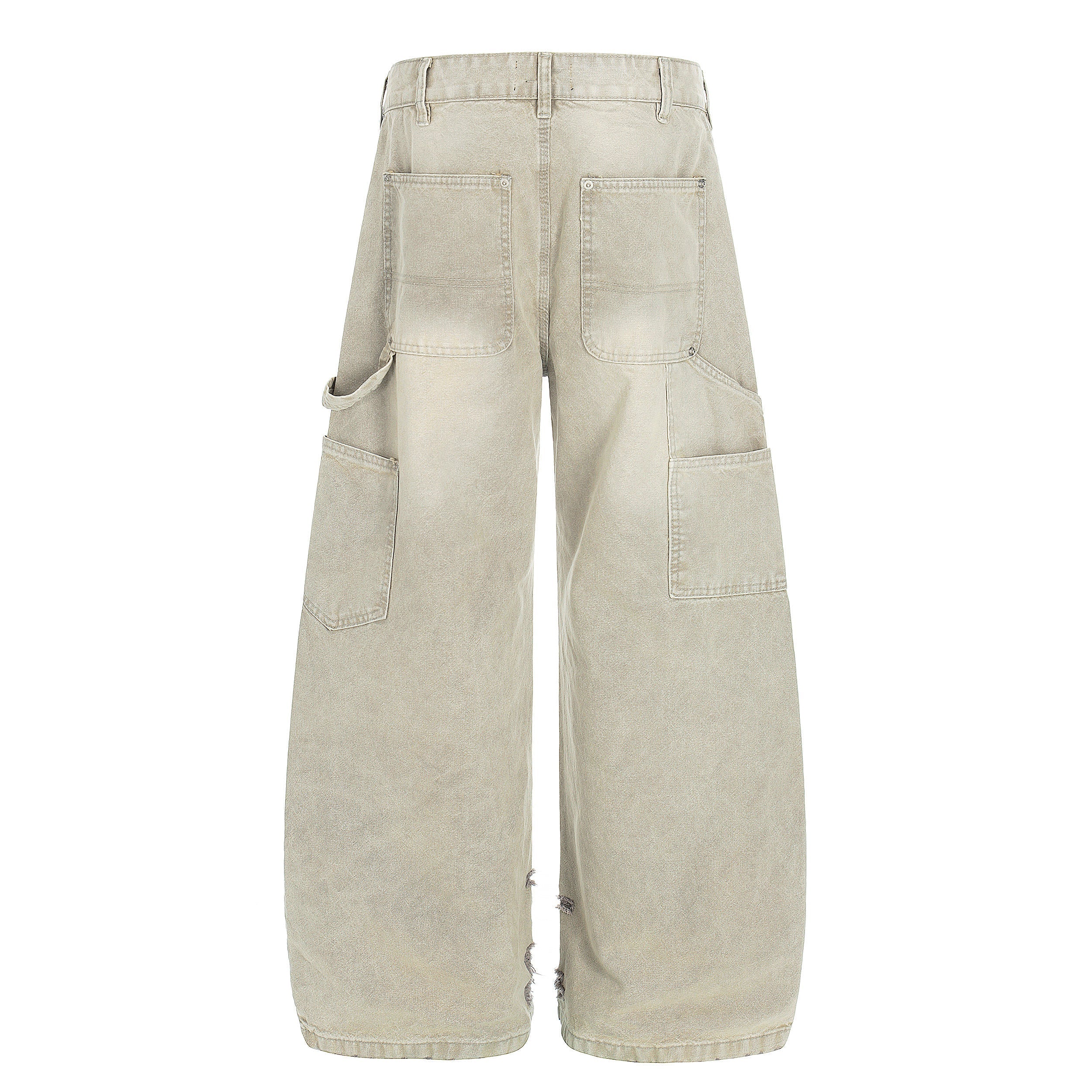 CapCabin Washed Utility Distressed Denim Jeans