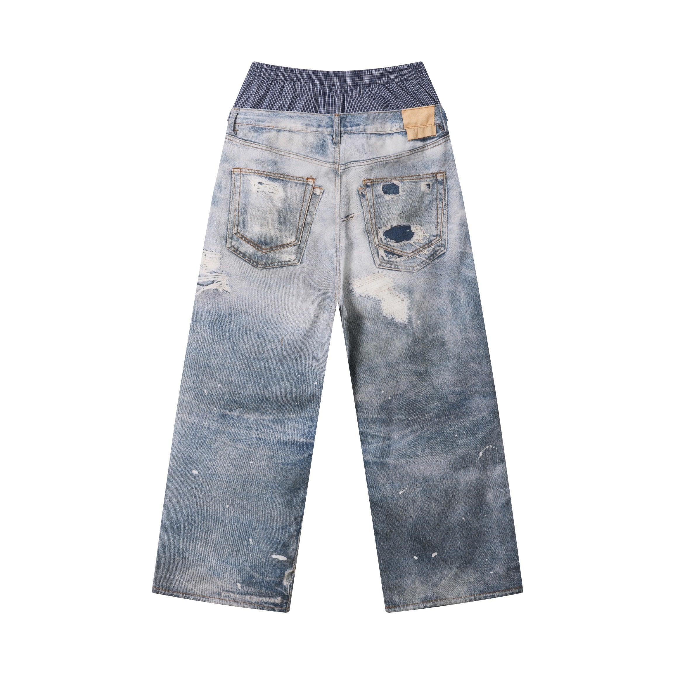 CapCabin Layered Waist Distressed Jeans