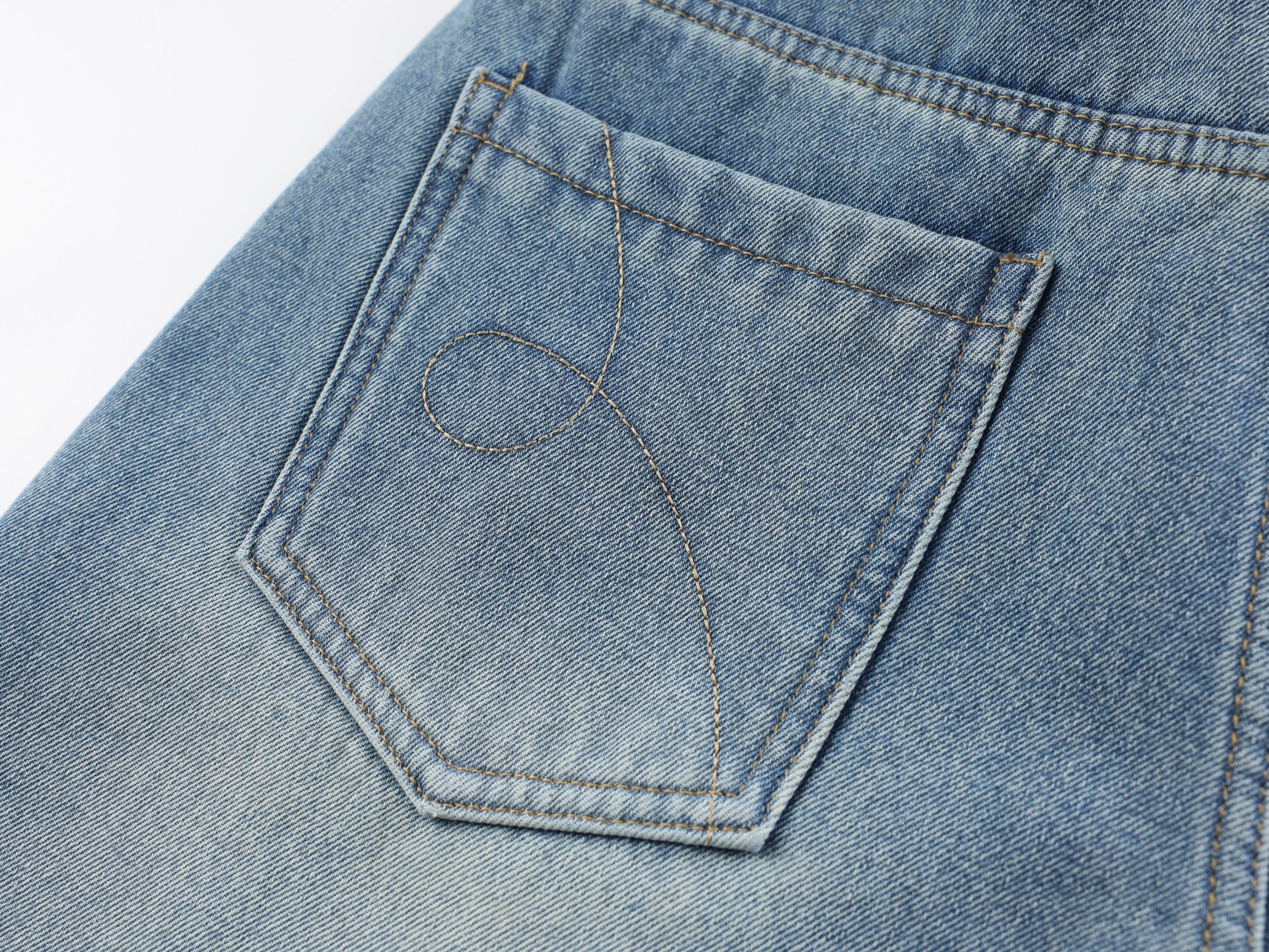 CapCabin Fleece-Lined Stacked Denim Pants