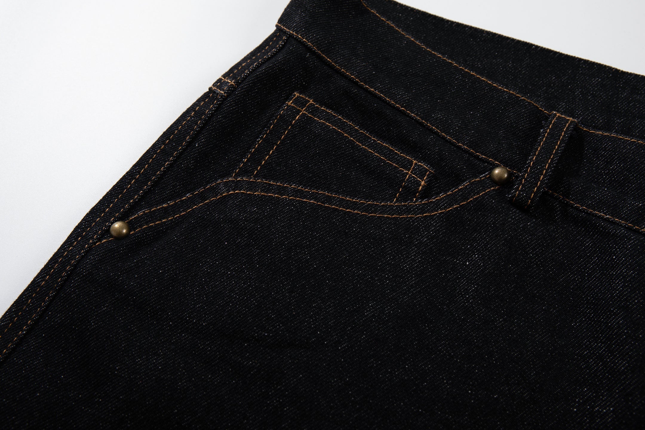 CapCabin Curved Panel Wide Leg Denim Pants