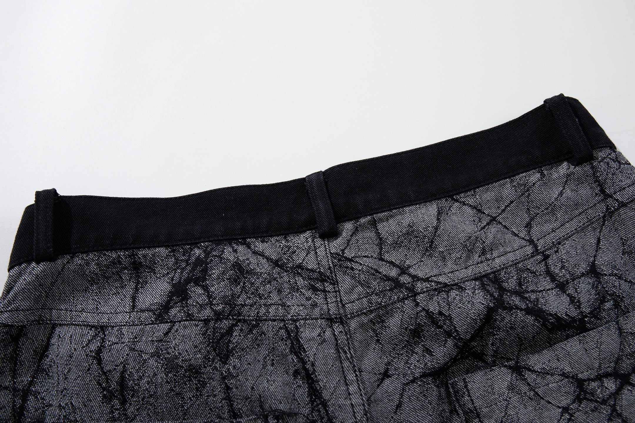 CapCabin Graphic Panel Wide Leg Denim Pants