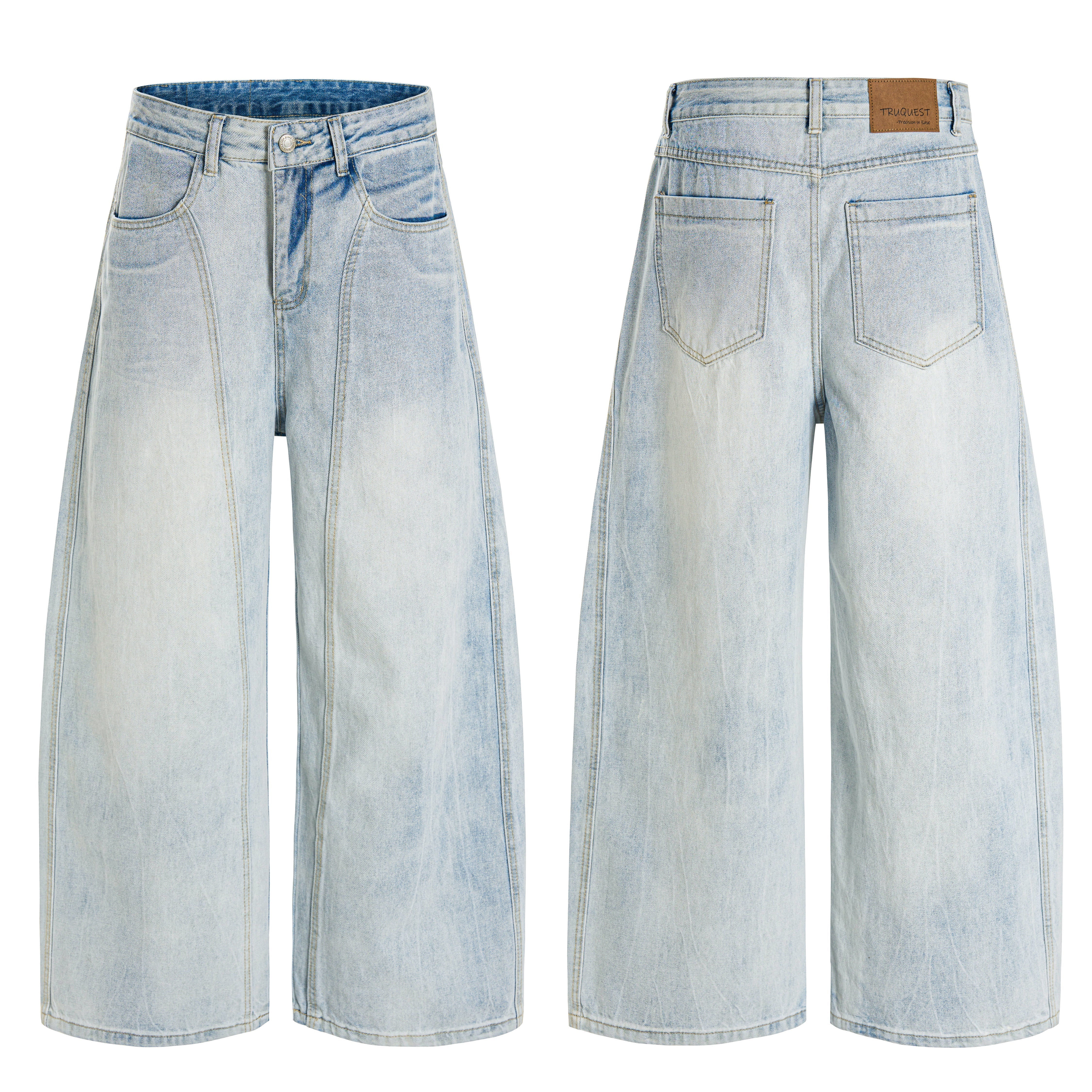 CapCabin Vintage Wide-Leg Washed Jeans