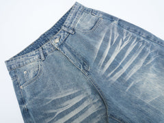 CapCabin Heavy Washed Wide-Leg Denim Jeans