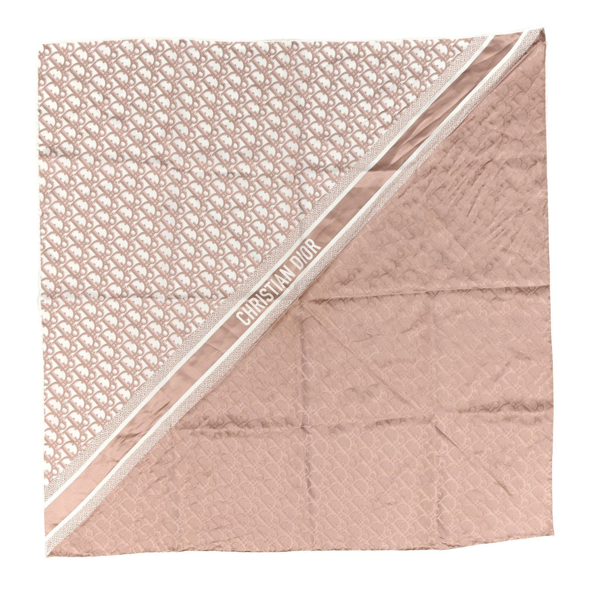 Silk Oblique Scarf Rose