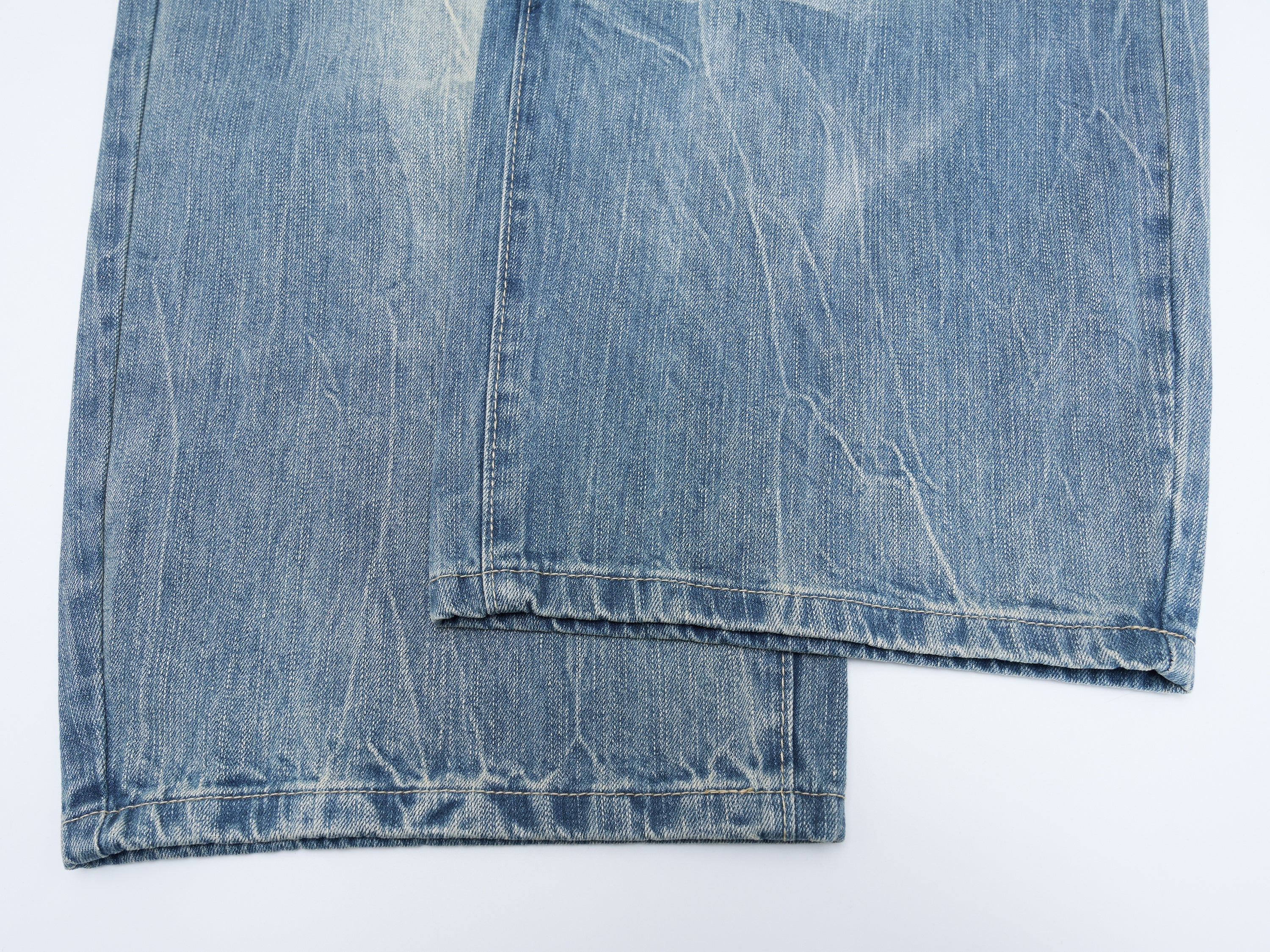 CapCabin Heavy Washed Wide-Leg Denim Jeans