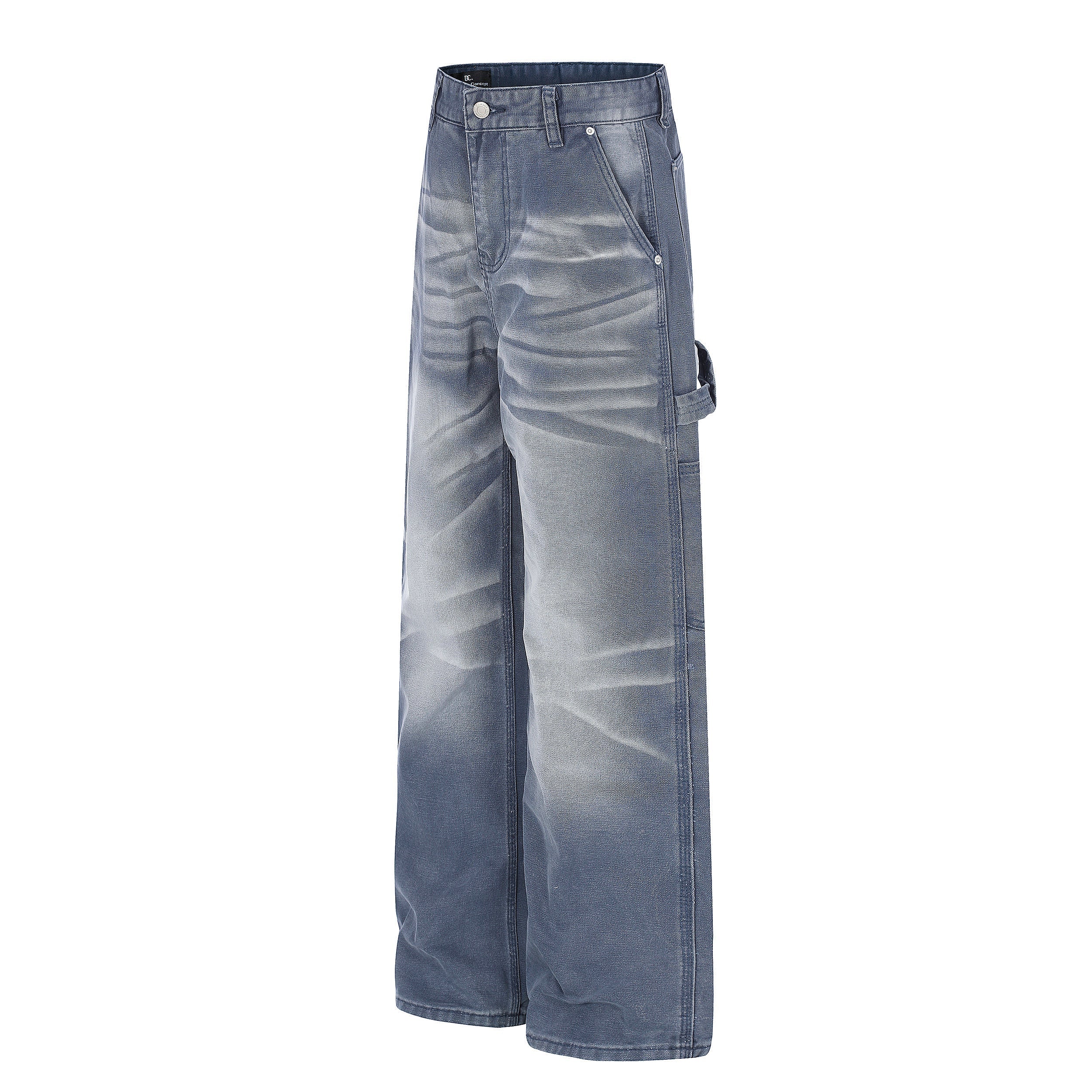 CapCabin Washed Wrinkle Effect Denim Jeans