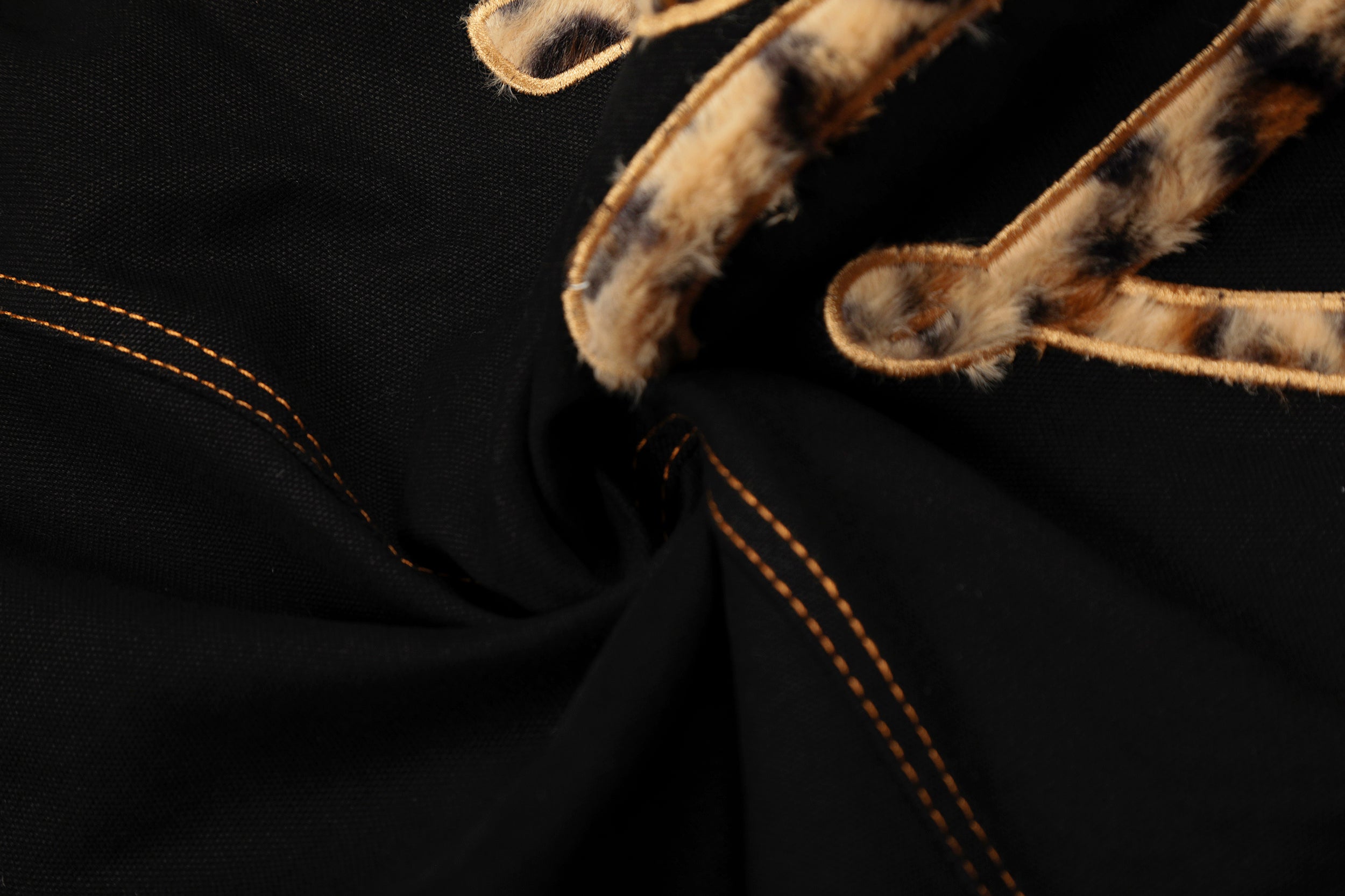 CapCabin Leopard Patch Wide-Leg Pants