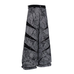 CapCabin Graphic Panel Wide Leg Denim Pants