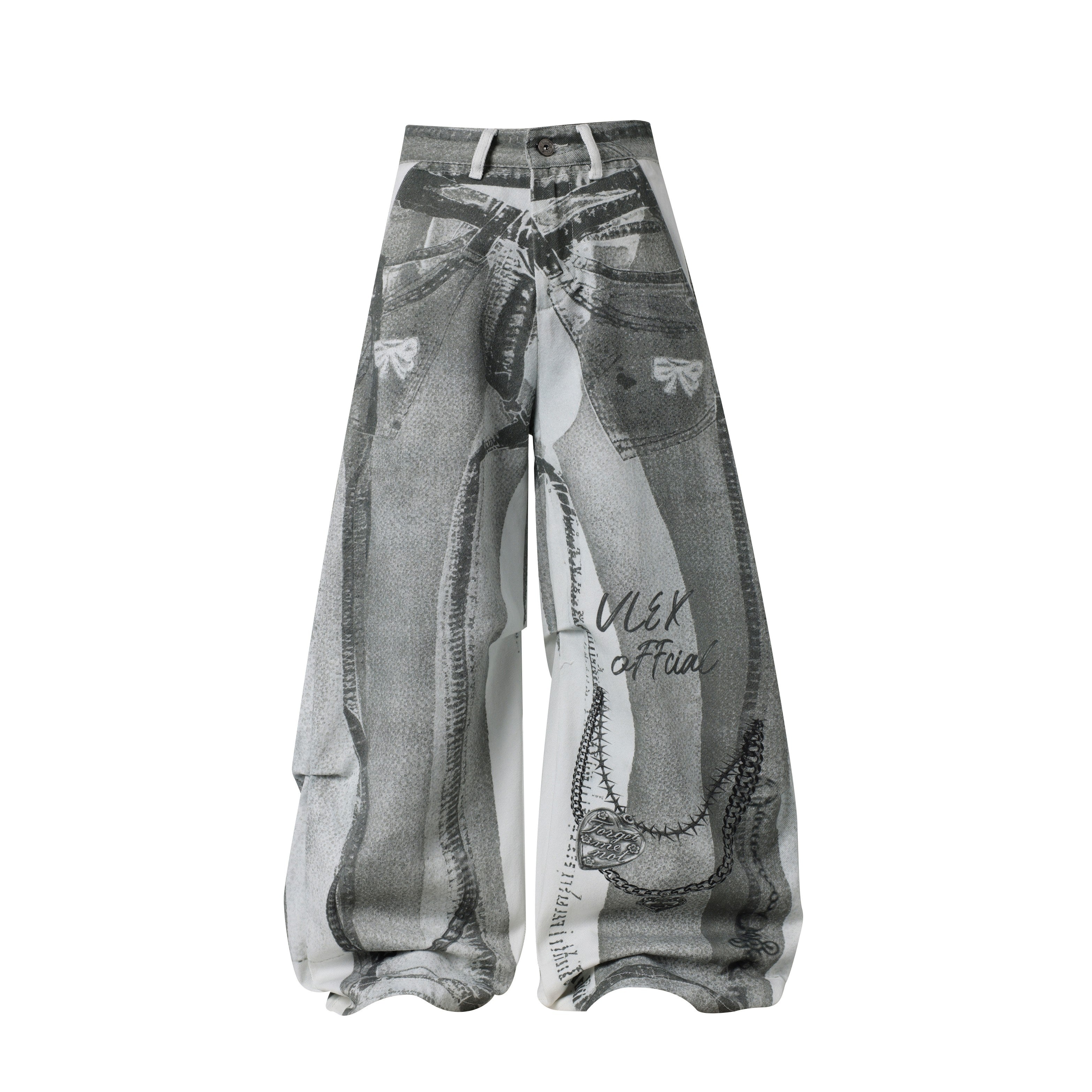 CapCabin Graphic Panel Wide-Leg Pants