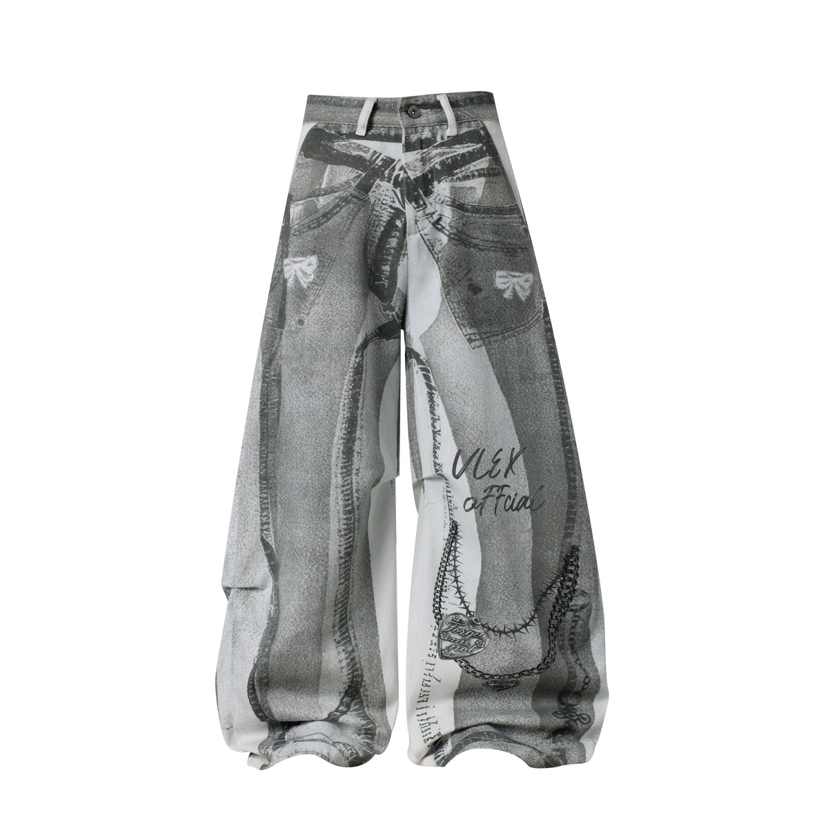 CapCabin Graphic Panel Wide-Leg Pants