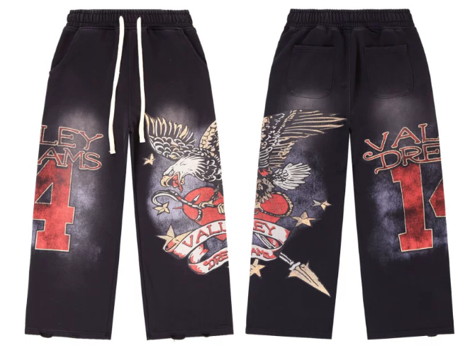 Vale Forever Vintage Eagle & Heart "14" Zip-Up Hoodie & Sweatpants Set - Black