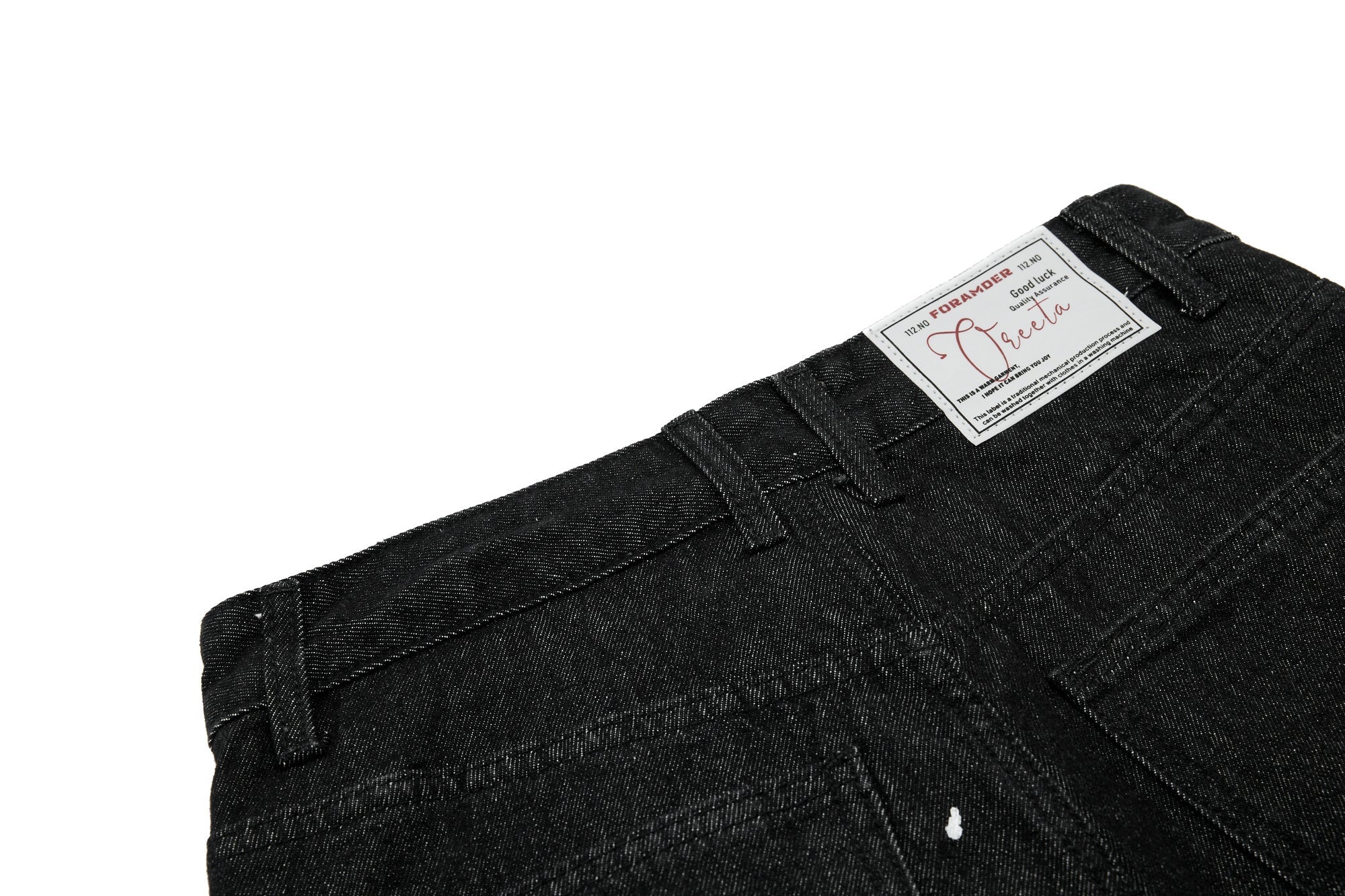 CapCabin Stripe Panel Paint-Splatter Wide-Leg Jeans