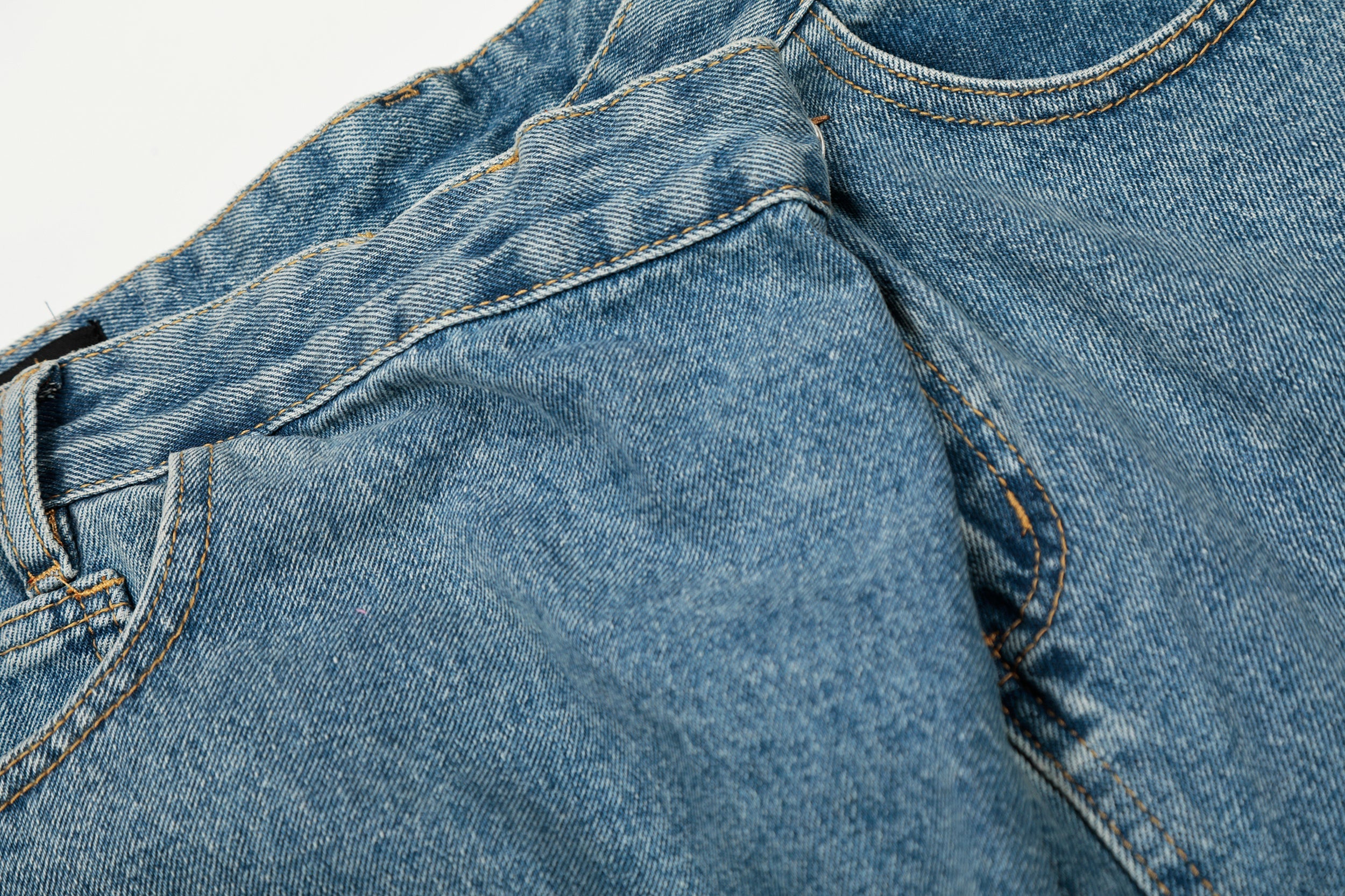 CapCabin Asymmetric Waist Wide-Leg Denim Pants