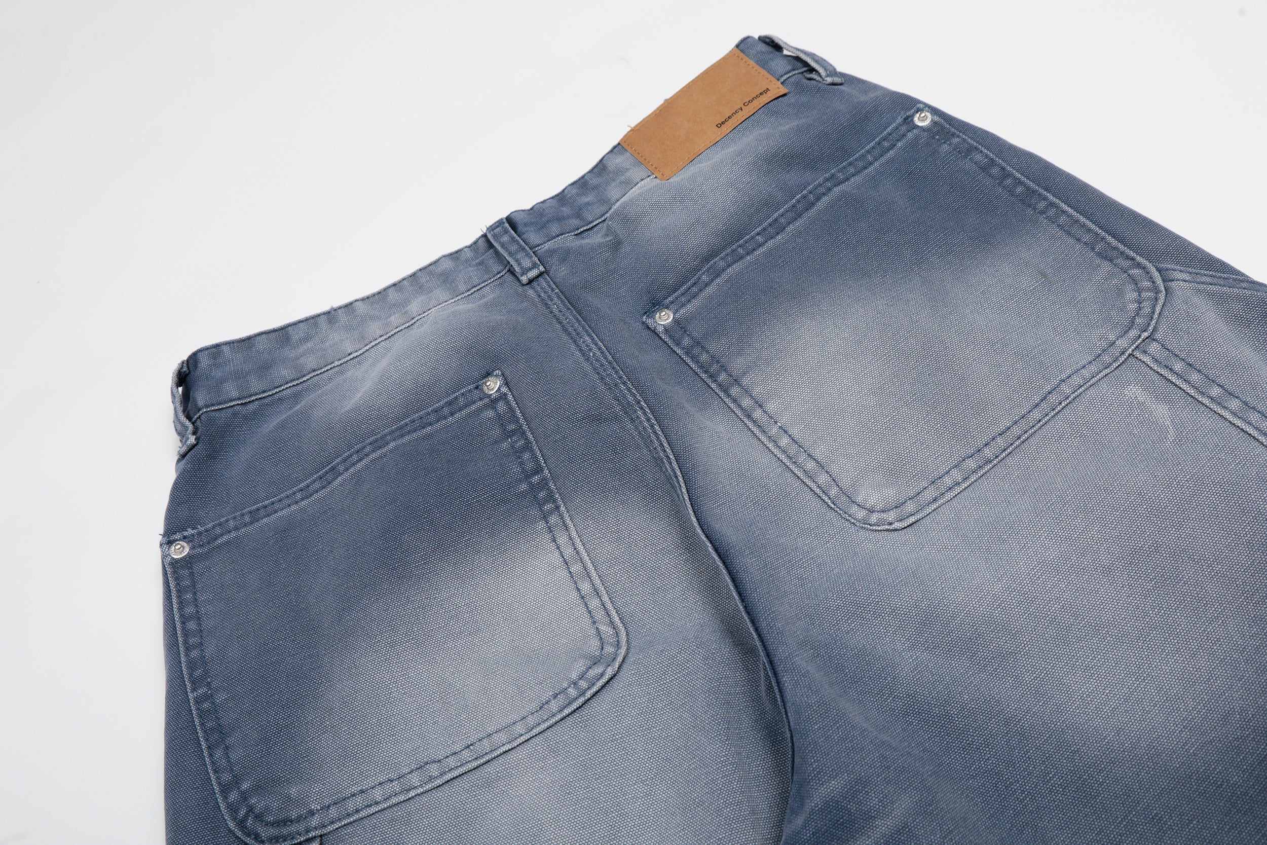 CapCabin Washed Wrinkle Effect Denim Jeans