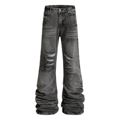 CapCabin Distressed Studded Denim Pants