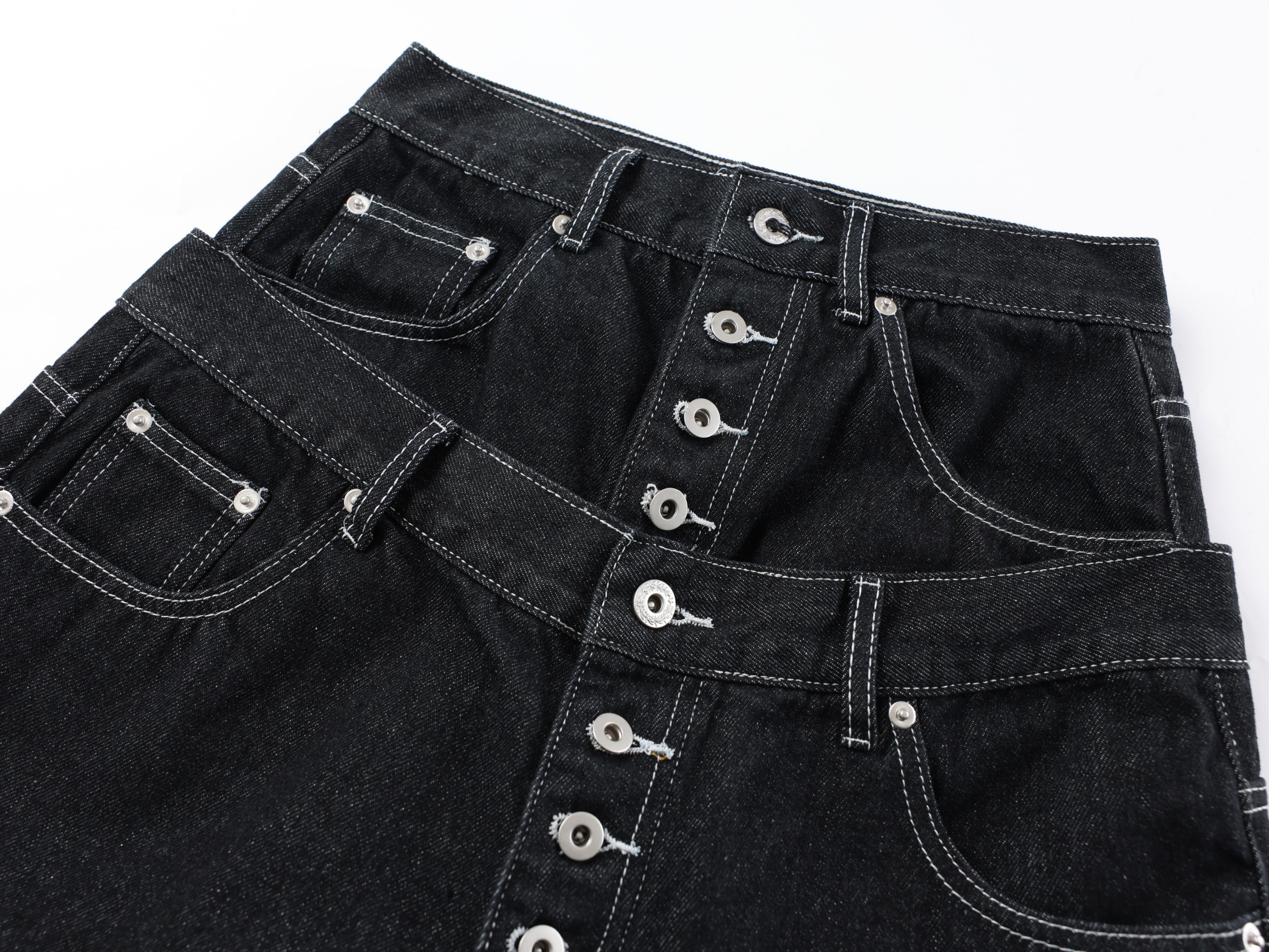 CapCabin Double-Waist Utility Denim Pants